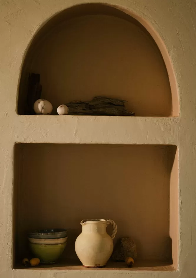 Brocca Barbotine con manico a treccia - Ceramica artigianale prezzo conveniente