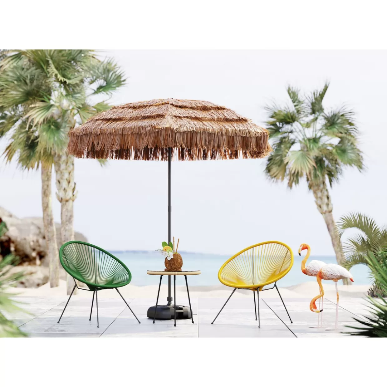 Portaombrelli da Esterno KARE Design - Elegante Base per Ombrellone Modello Hawaii, Design Moderno con Finitura Antiscivolo in Nero Opaco