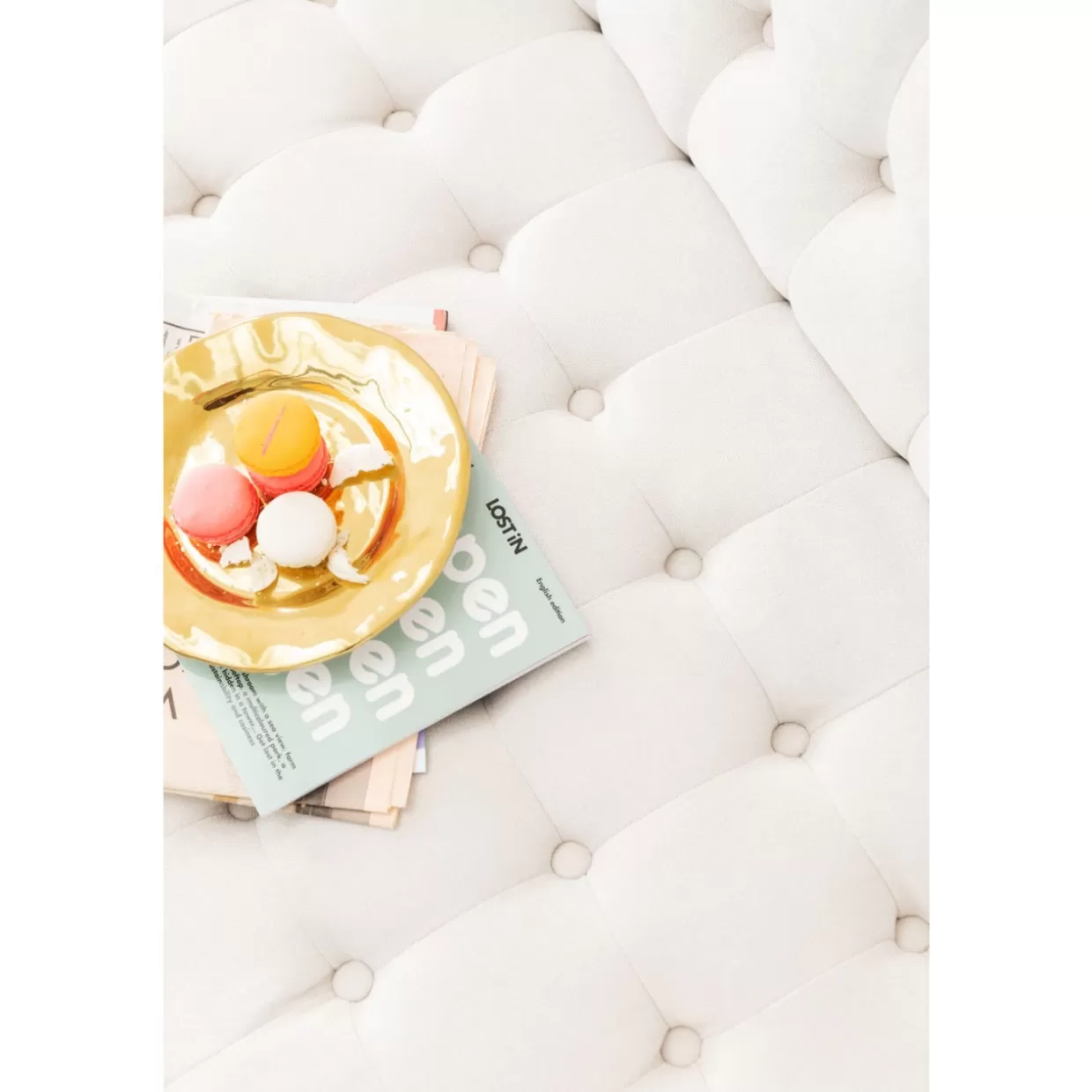 Divano Moderno Letto Milchbar - Design Funzionale in Ecopelle Beige 219 cm | KARE Collection