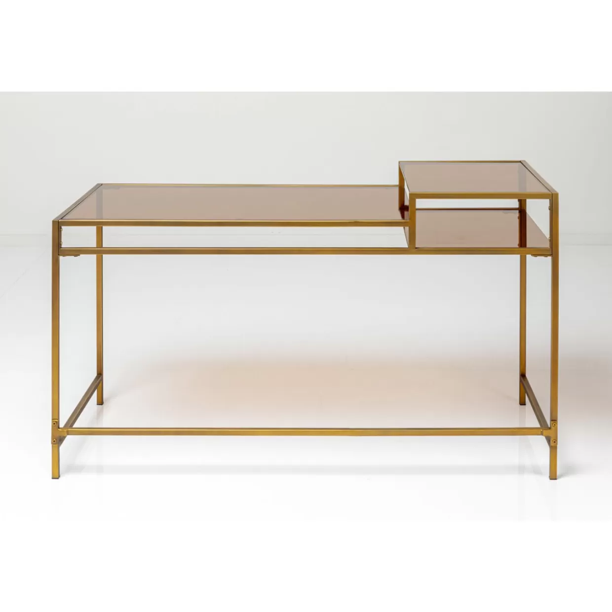 Scrivania Elegante KARE Design in Stile Loft con Struttura Dorata - 134x60 cm, Ideale per Ufficio o Casa
