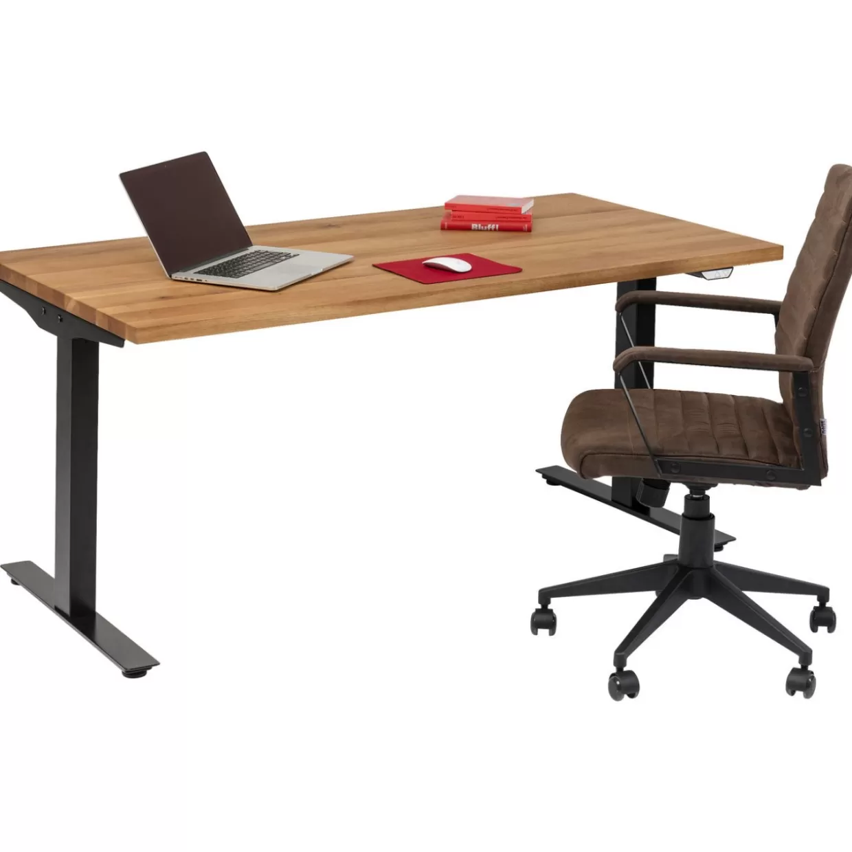 Scrivania moderna Jackie in quercia scuro - Design elegante per ufficio contemporaneo 160x80 cm con struttura KARE