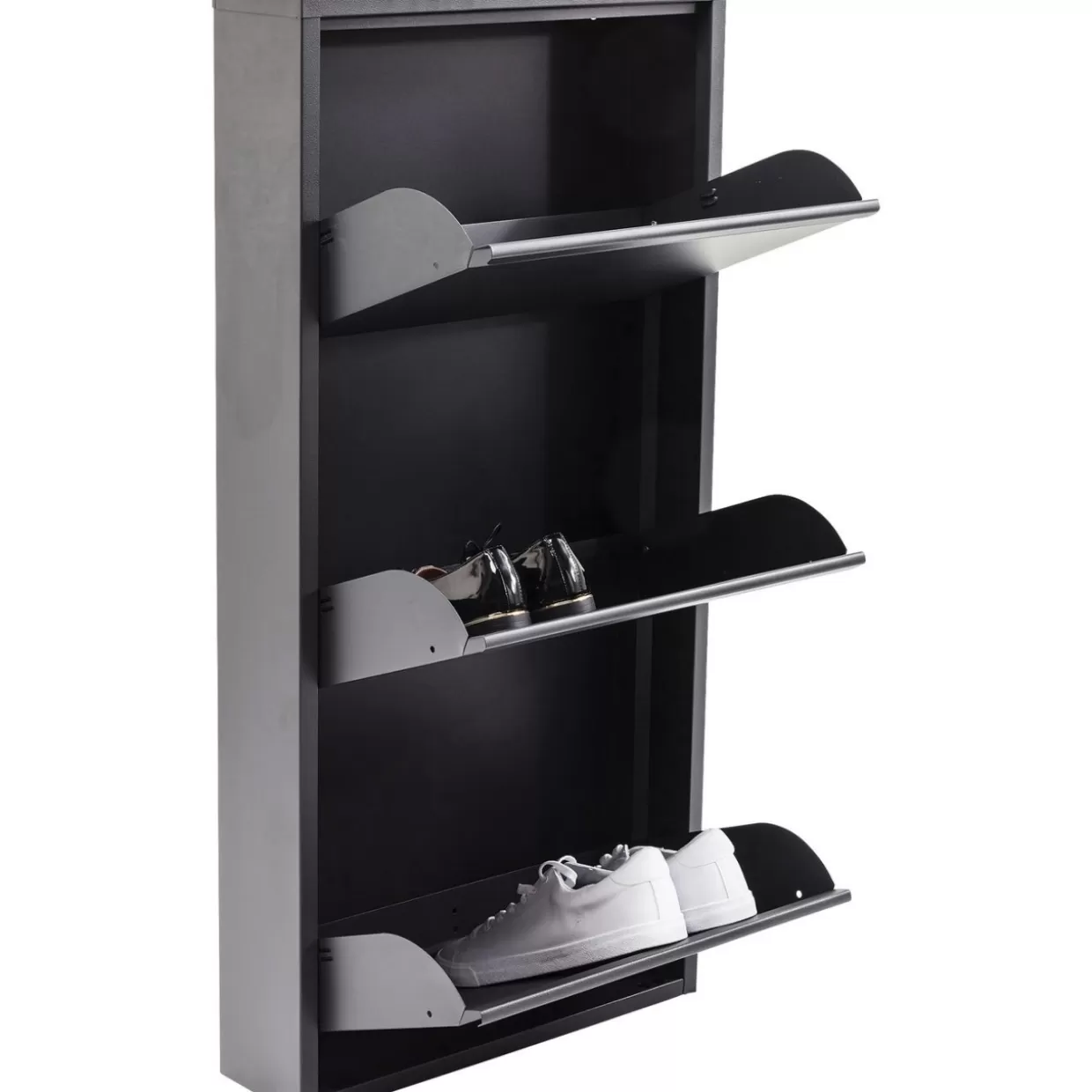 KARE Design - Complementi d'Arredo Moderni | Scarpiere Caruso 3 Posti in Morbido Grigio Antracite