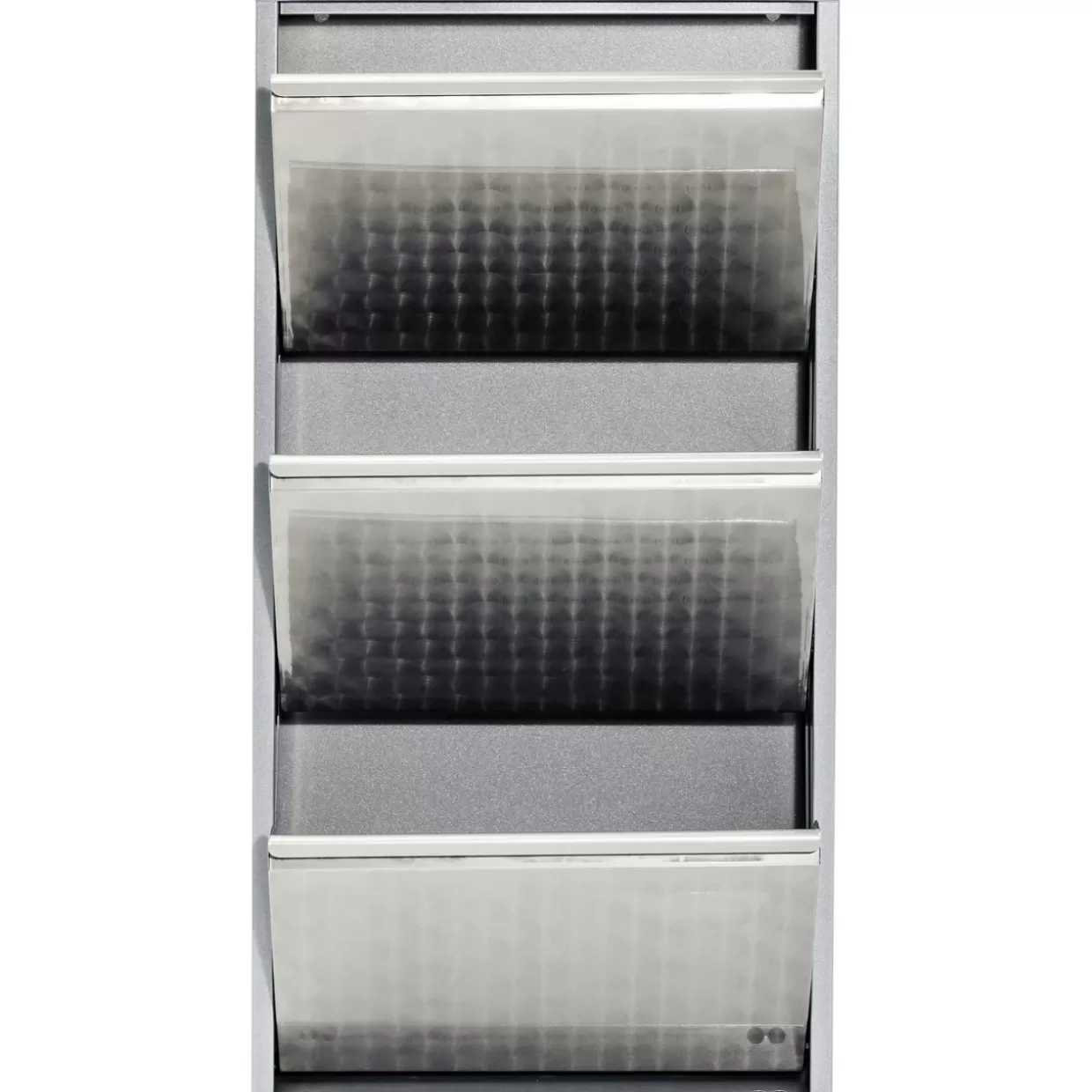 KARE Design - Portascarpe Caruso 3, Design Moderno in Tonalità Argento con Finiture a Intreccio - Complemento d'Arredo Funzionale per Ingresso