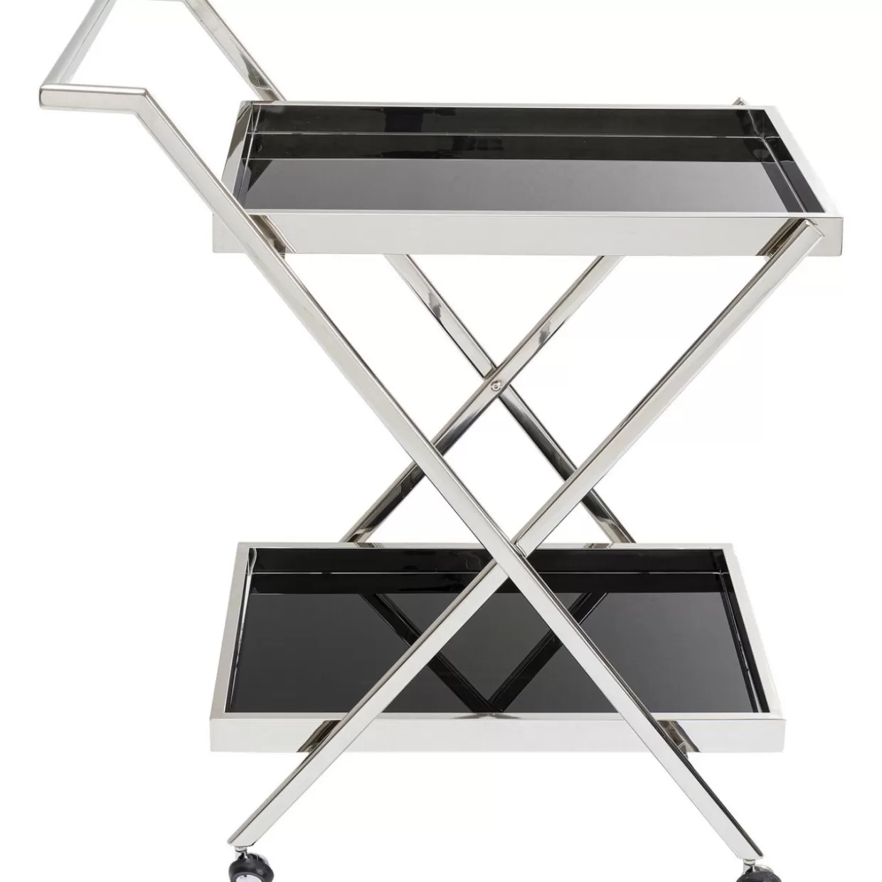 Carrello Servizio Moderno con Design Esclusivo KARE - Finitura Argento Metallizzato