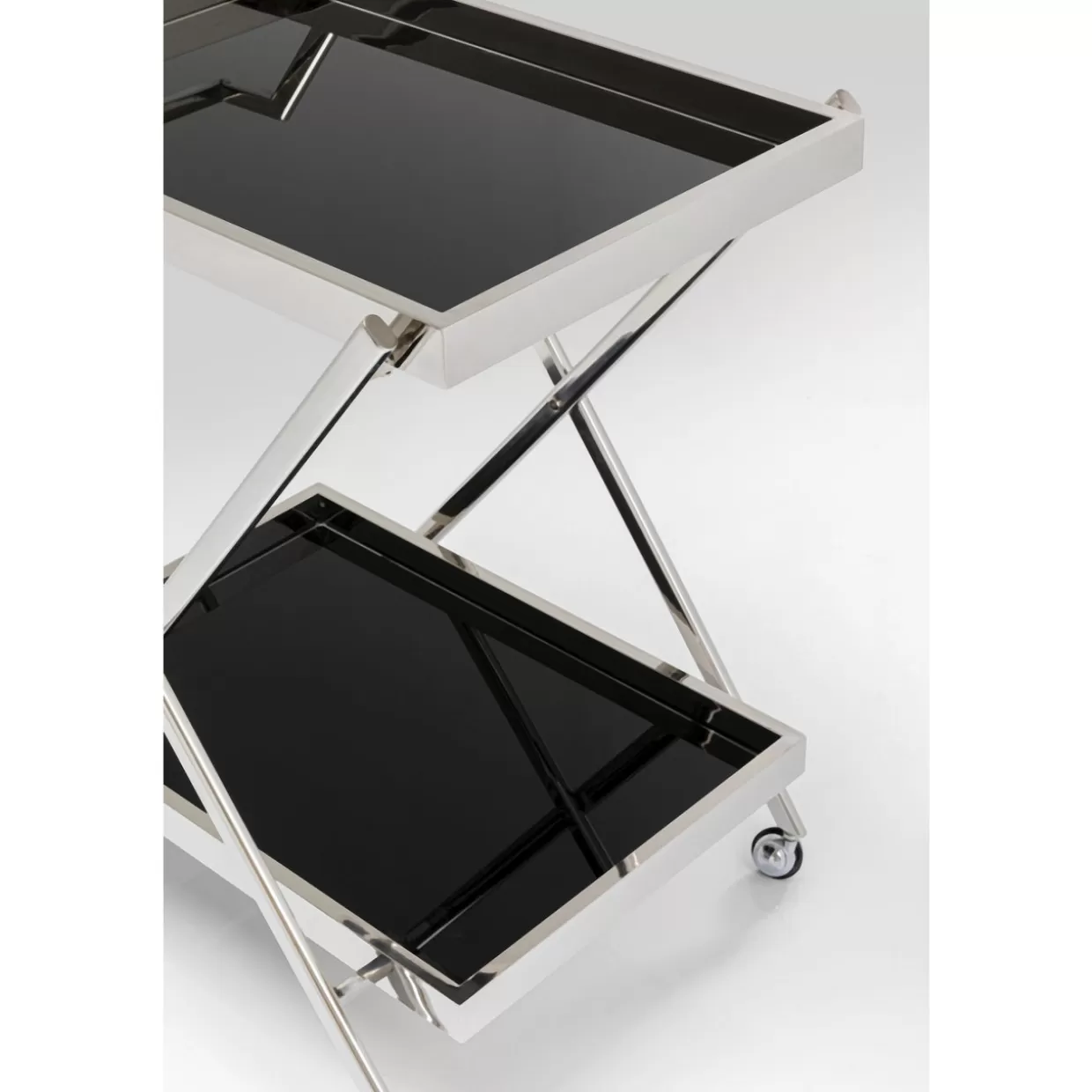 Carrello Servizio Moderno con Design Esclusivo KARE - Finitura Argento Metallizzato