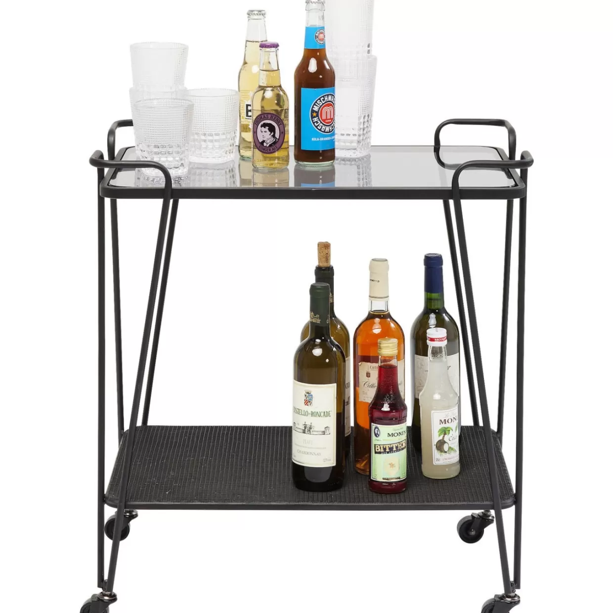 KARE Design - Tavoli Moderni e Carrello da Servizio con Griglia Metallica Elegante