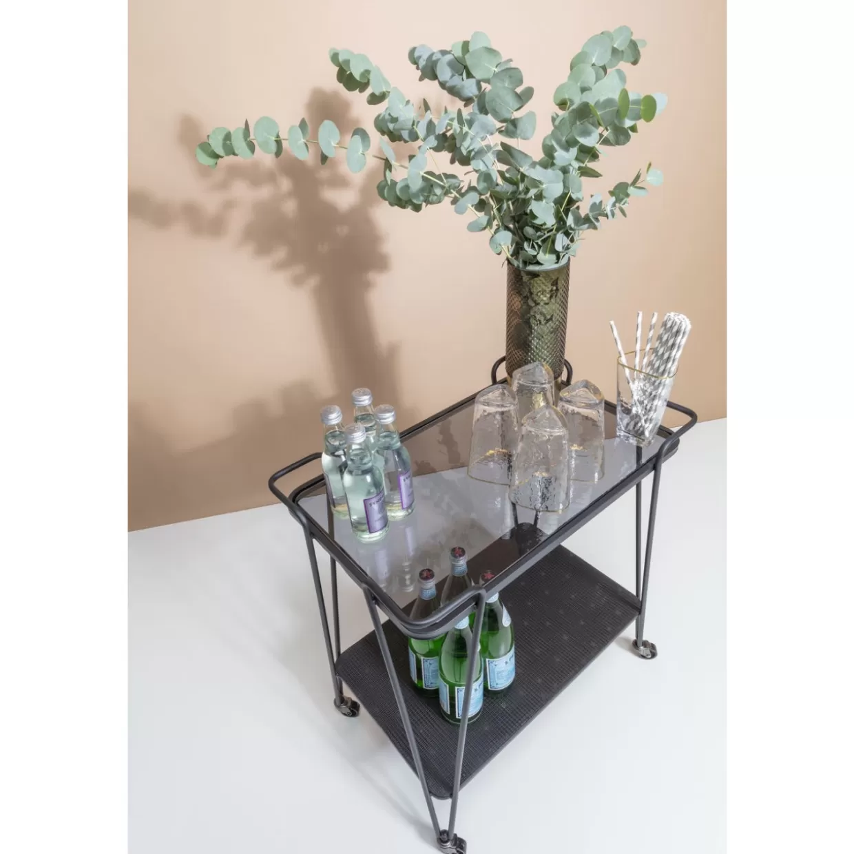 KARE Design - Tavoli Moderni e Carrello da Servizio con Griglia Metallica Elegante