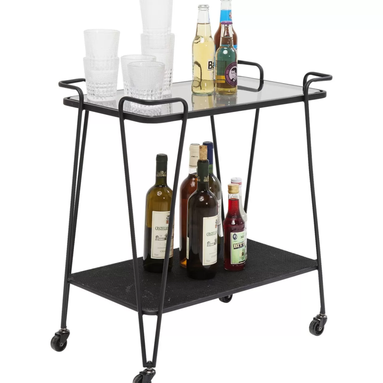 KARE Design - Tavoli Moderni e Carrello da Servizio con Griglia Metallica Elegante