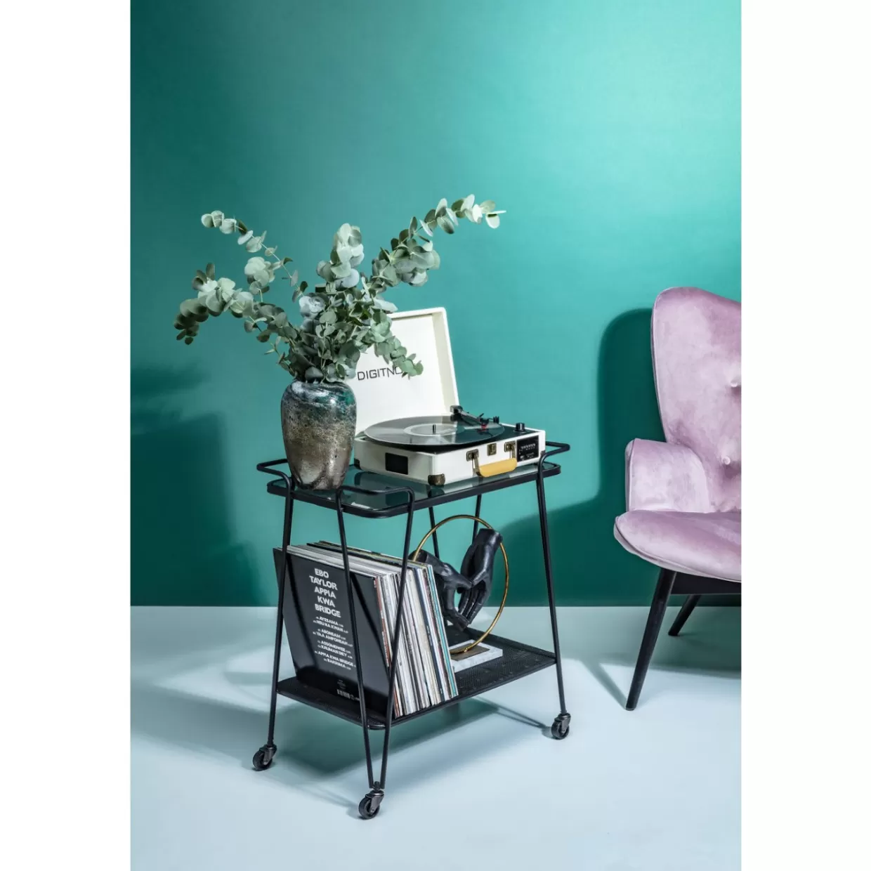 KARE Design - Tavoli Moderni e Carrello da Servizio con Griglia Metallica Elegante