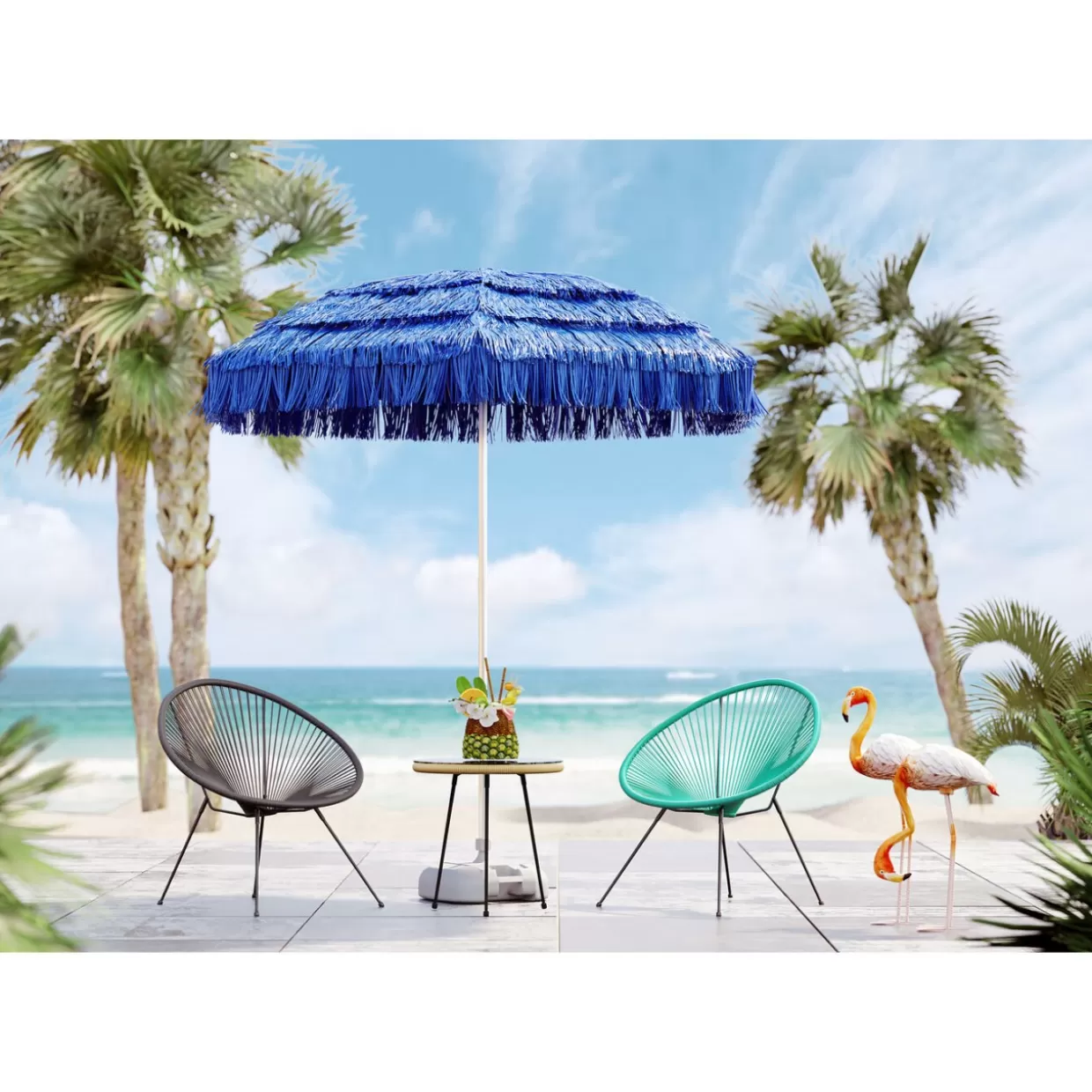 KARE Design - Sedia Acapulco Grigio per Giardino, Poltrona Comoda con Stile Retrò per Relax All'Aperto