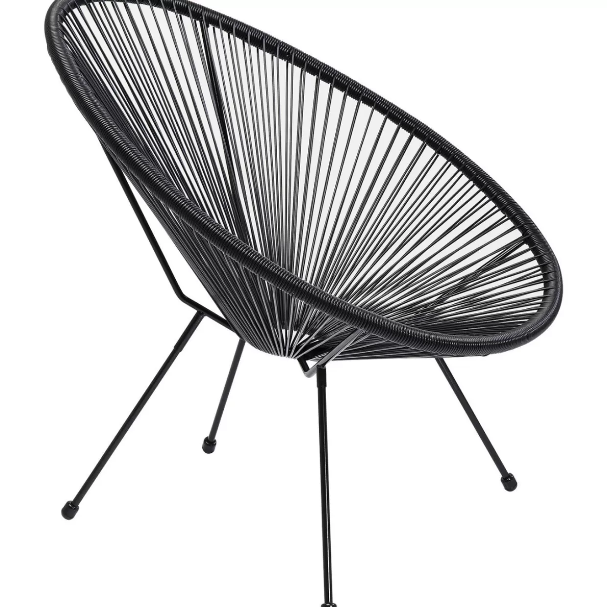 KARE Poltrona Acapulco per Esterni - Design Iconico in Nero Assoluto con Struttura Resistente alle Intemperie