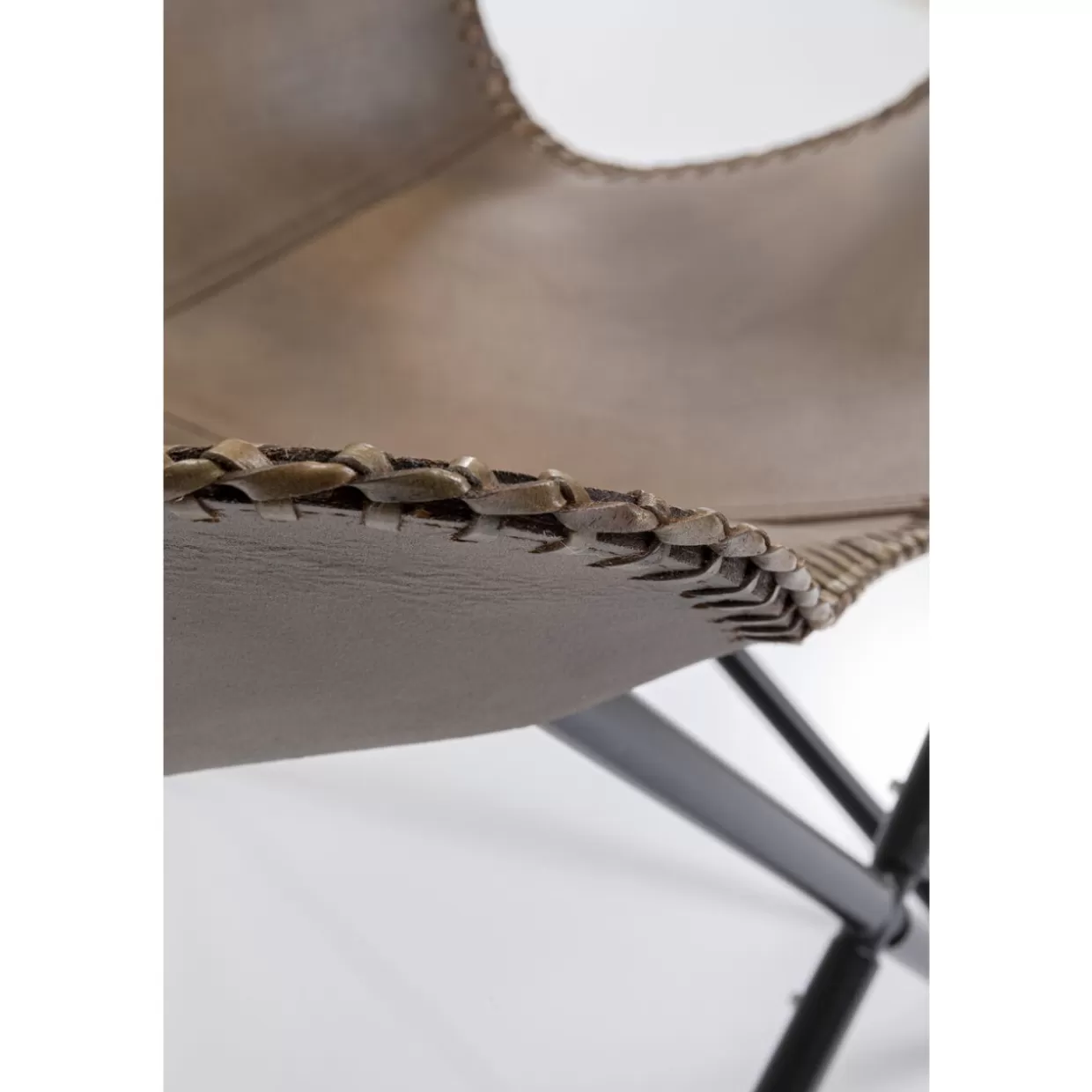 KARE Design Poltrona California in Pelle Marrone Scuro - Collezione Arredamento Elegante