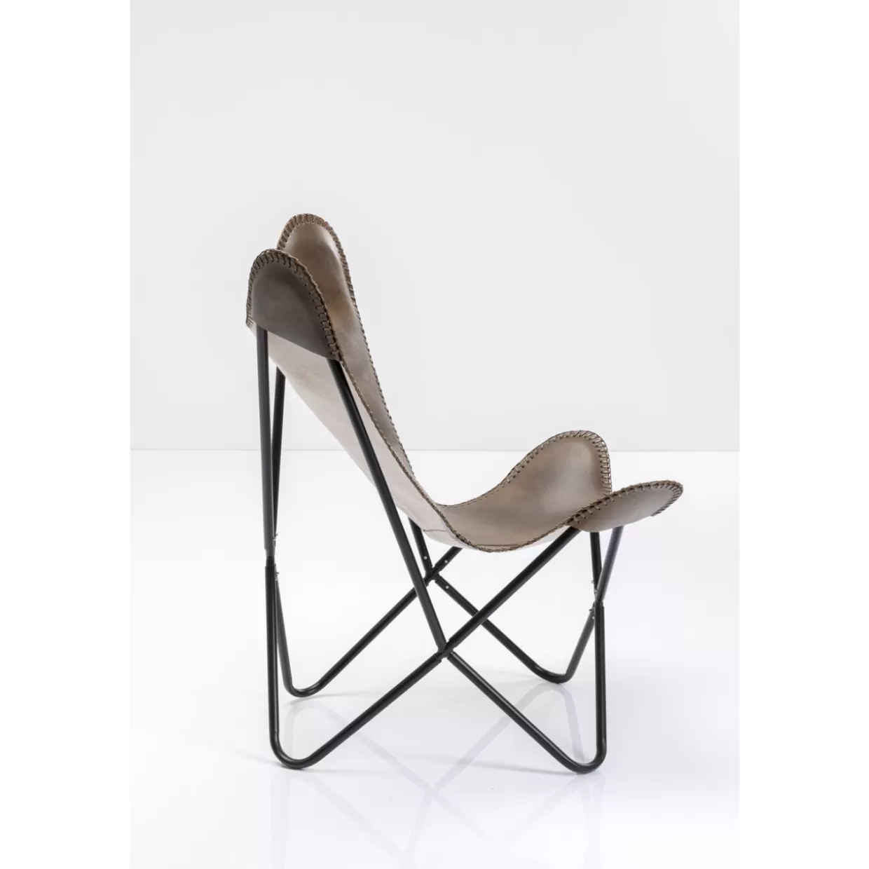 KARE Design Poltrona California in Pelle Marrone Scuro - Collezione Arredamento Elegante