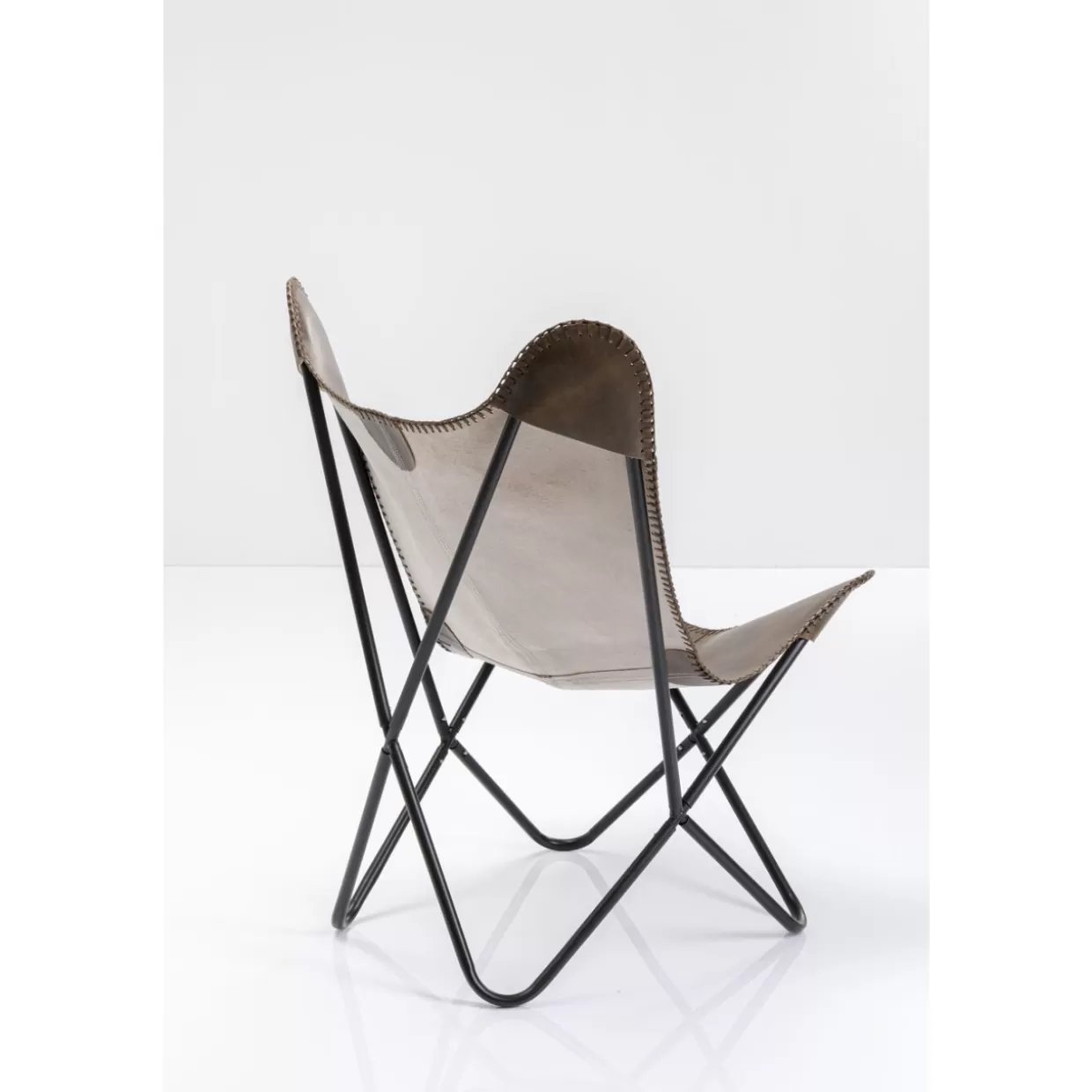 KARE Design Poltrona California in Pelle Marrone Scuro - Collezione Arredamento Elegante