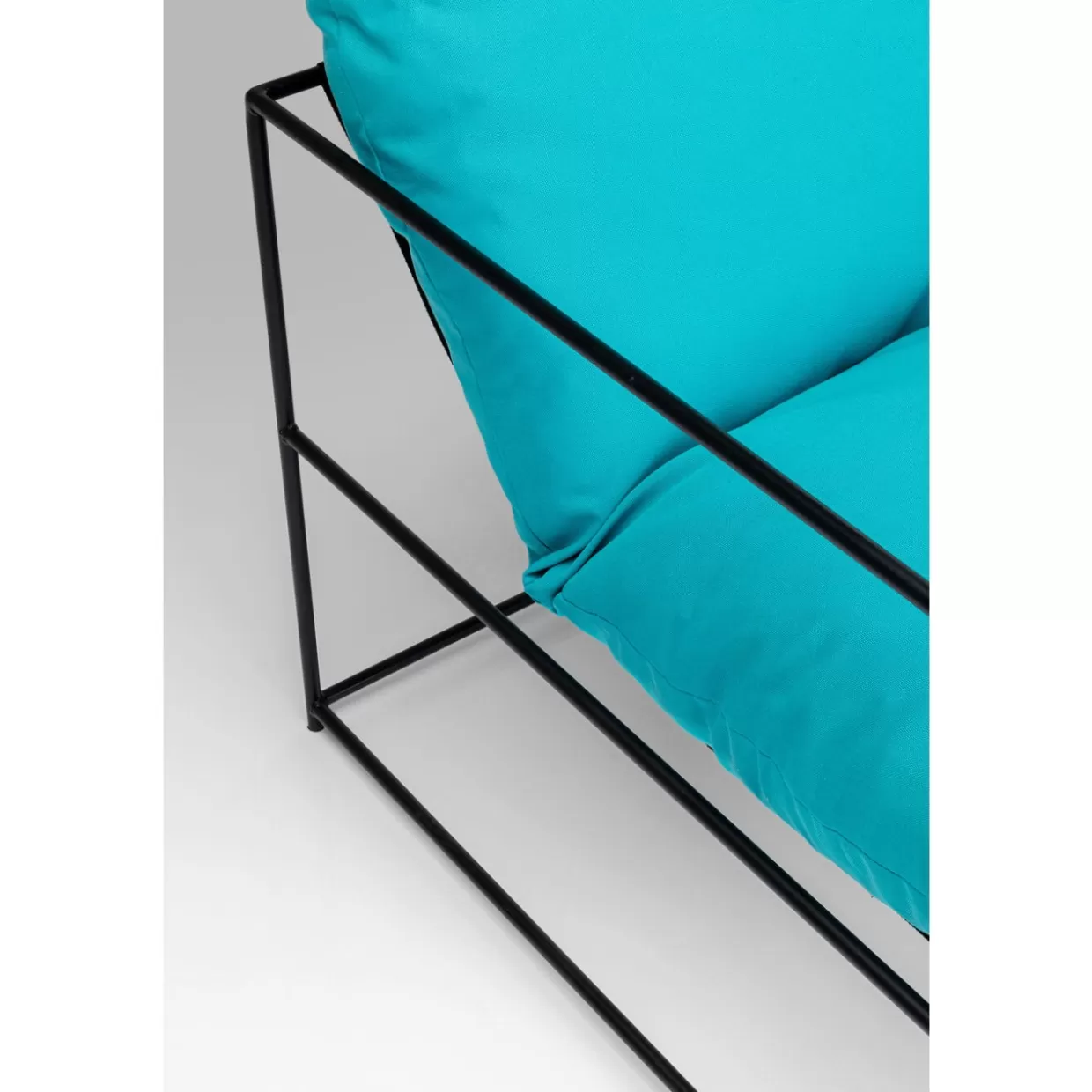 KARE Design - Poltrona Cuby Blu per Giardino | Arredamento Moderno da Esterni con Rivestimento Resistente