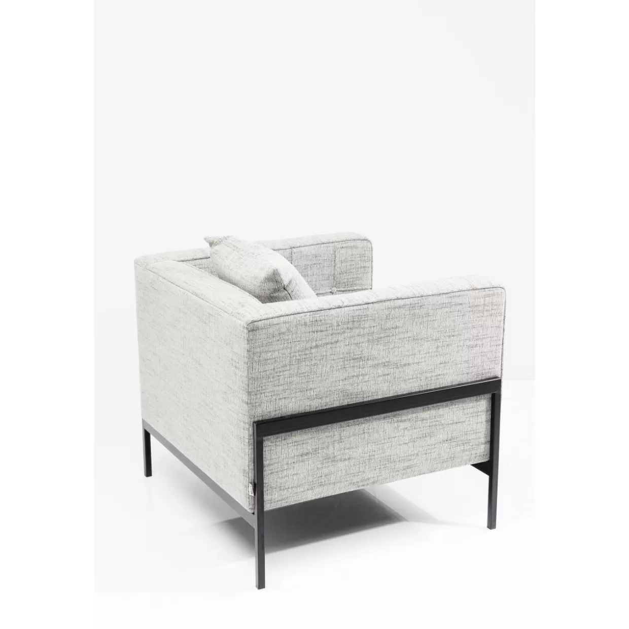 KARE Poltrona Design Confortevole - Rivestimento in Tessuto Grigio Antracite con Dettagli Pepe per Ambienti Loft