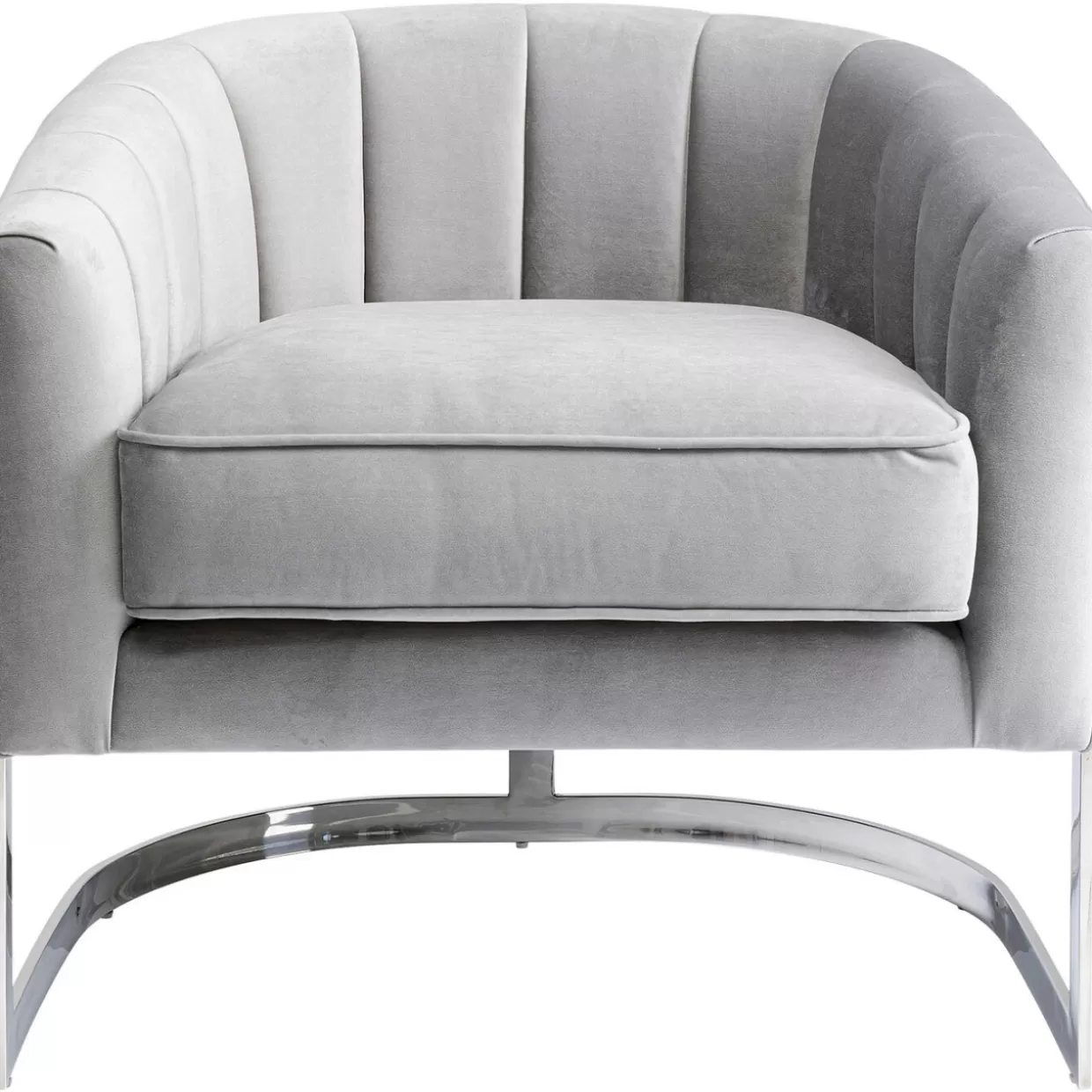 KARE Design Poltrona Moderna con Rivestimento Morbido - Eleganza Del Grigio Per Il Tuo Salotto