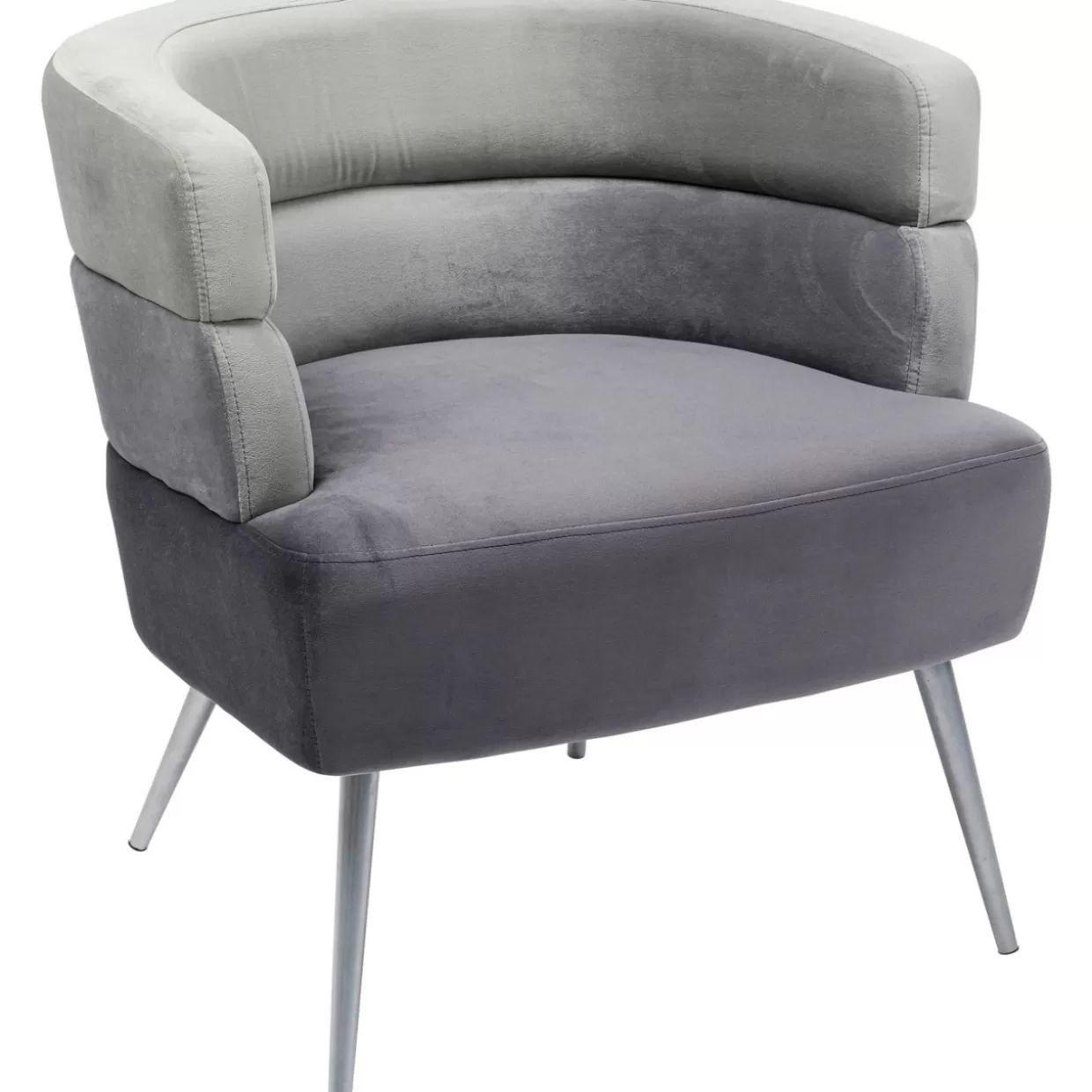 KARE Design Poltrona Sandwich | Sedia Accogliente in Tessuto Grigio Antracite