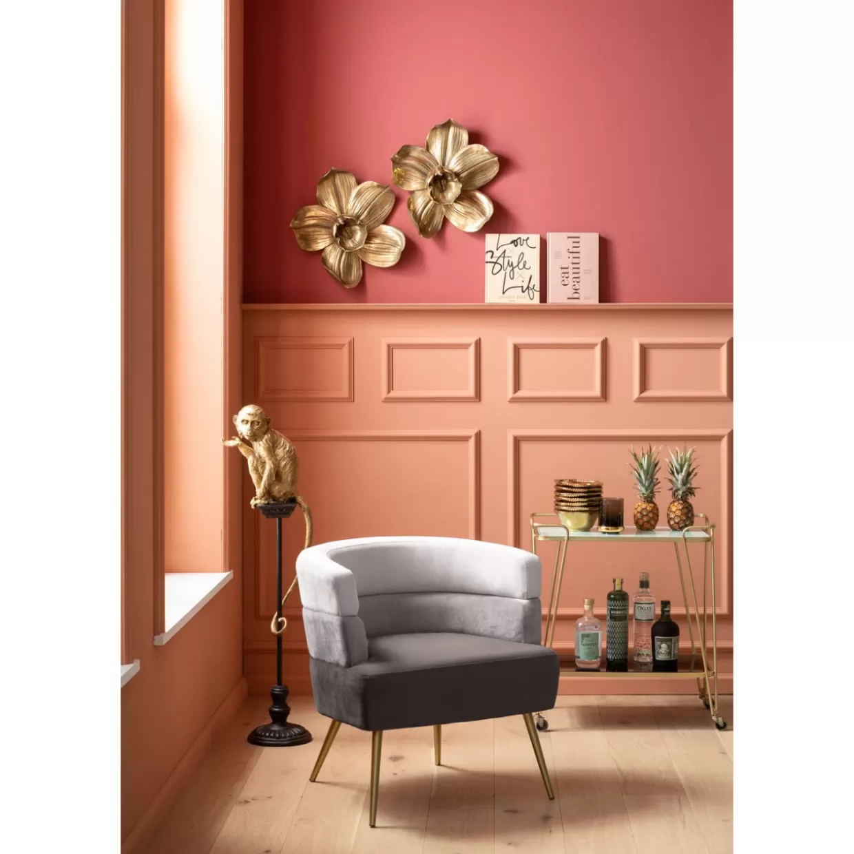 KARE Design Poltrona Sandwich | Sedia Accogliente in Tessuto Grigio Antracite