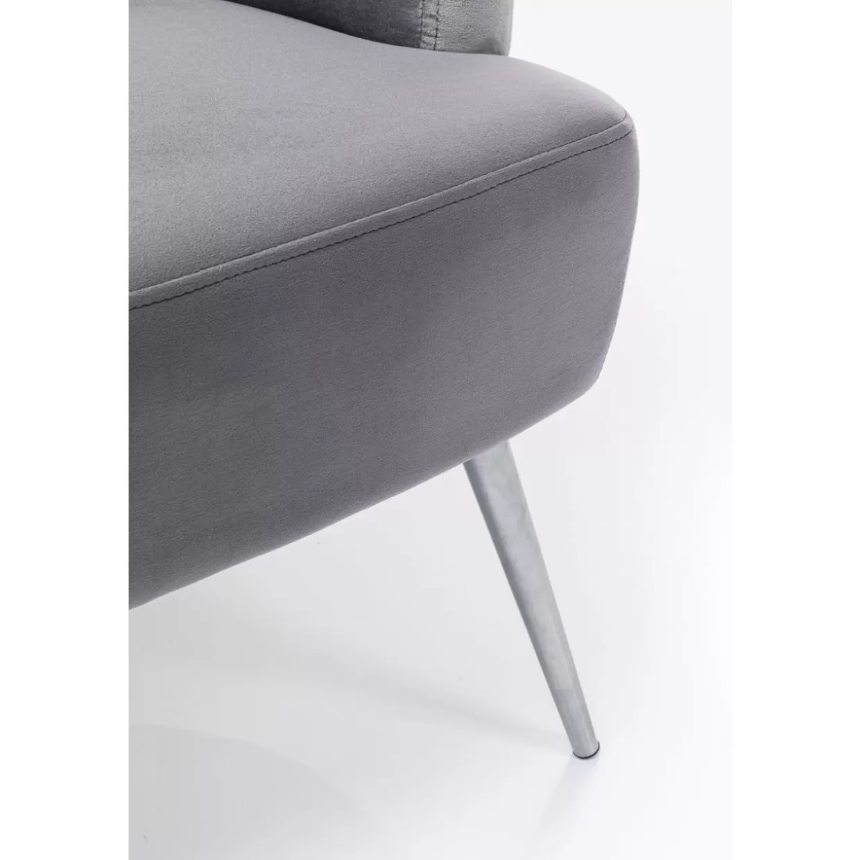 KARE Design Poltrona Sandwich | Sedia Accogliente in Tessuto Grigio Antracite