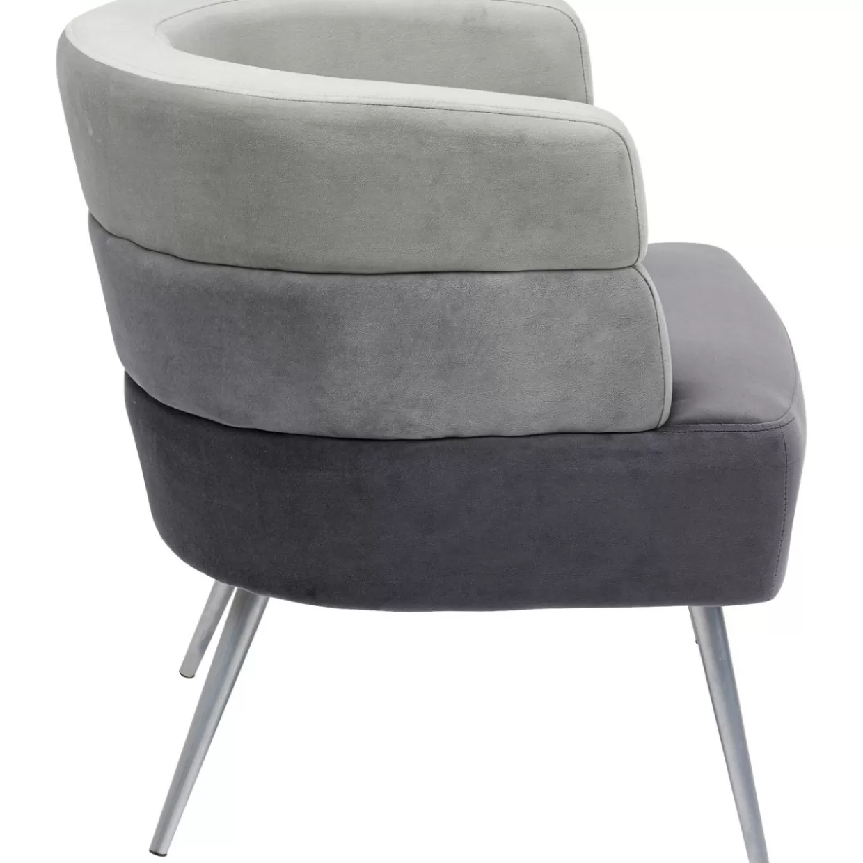 KARE Design Poltrona Sandwich | Sedia Accogliente in Tessuto Grigio Antracite