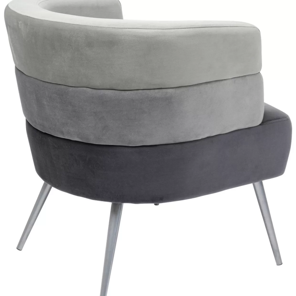 KARE Design Poltrona Sandwich | Sedia Accogliente in Tessuto Grigio Antracite