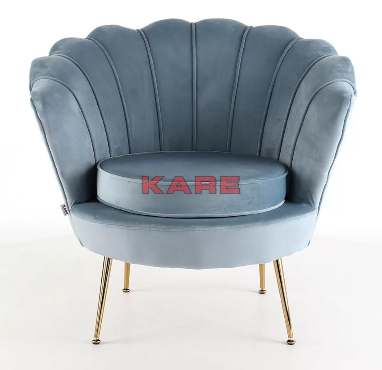 KARE Design Poltrona Moderna | Water Lily in Tonalità Acqua Fresca con Ispirazione Naturale - Seduta Comoda per Interni Chic