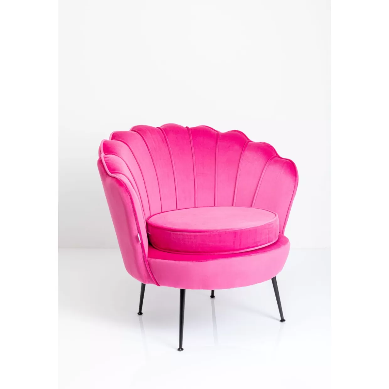Poltrona Ninfea Moderna - Design Accattivante in Nero con Rifiniture Rosa | Arredamento Contemporaneo KARE Design