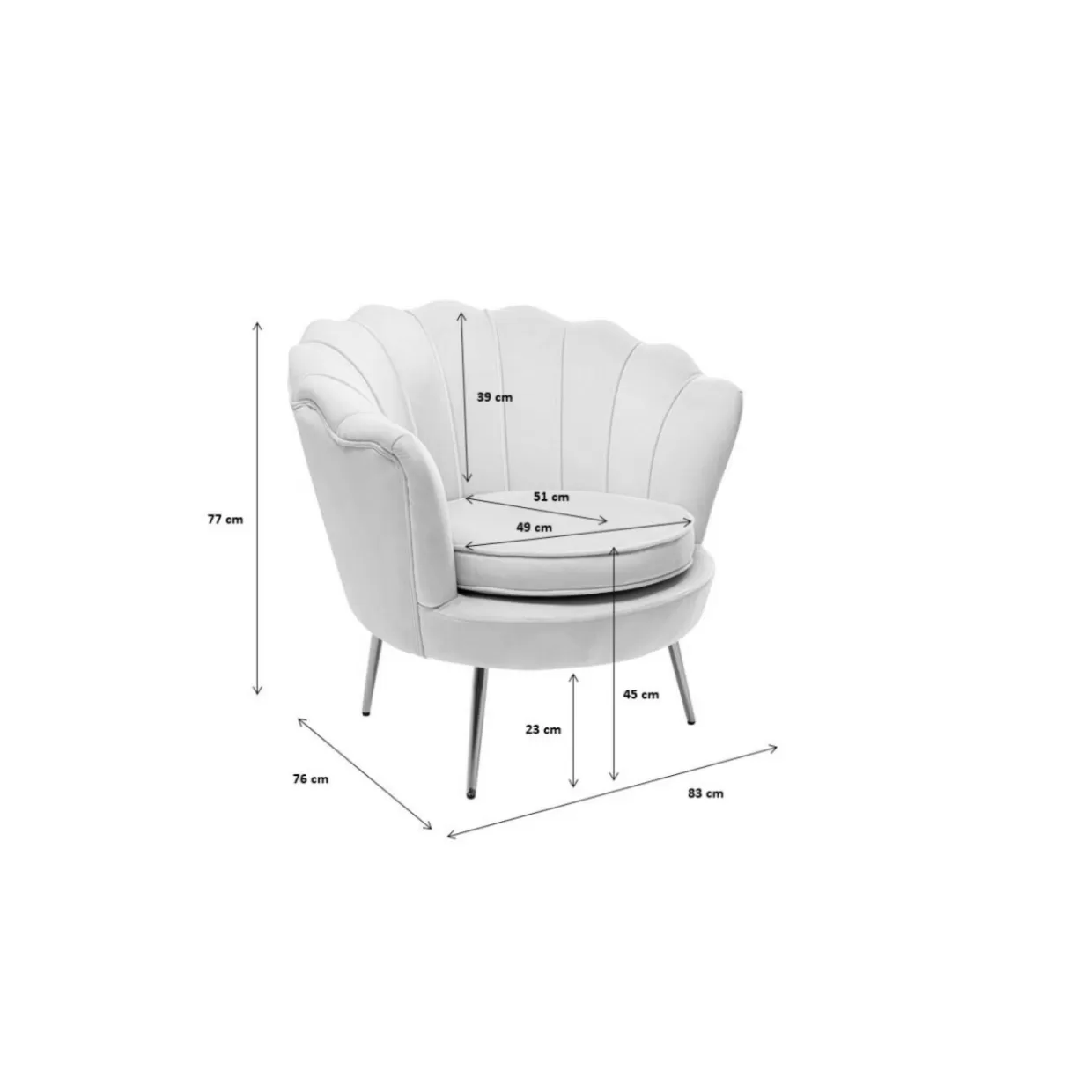Poltrona Design Water Lily Nero - Comoda Poltrona Moderna per Soggiorno Elegante | KARE Design