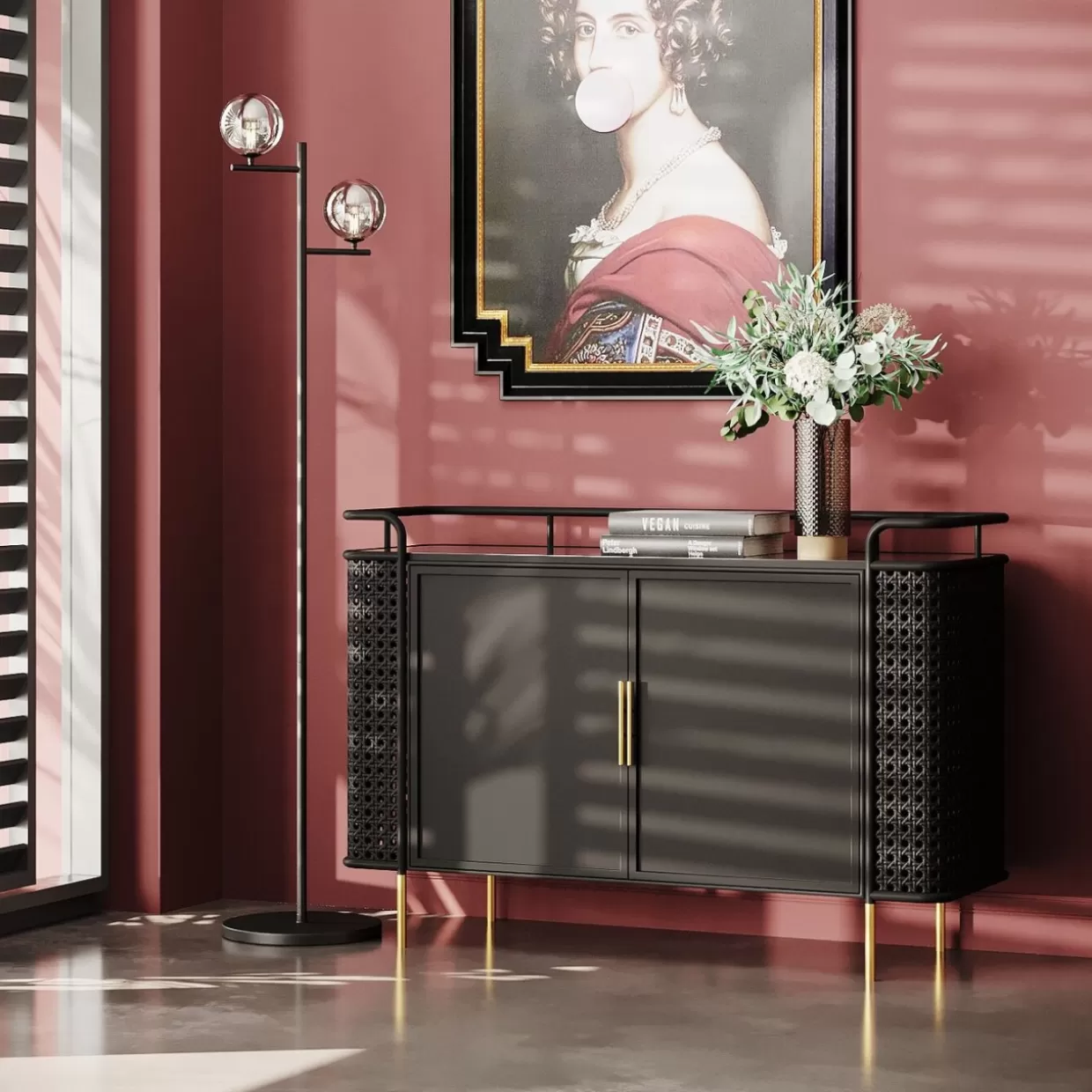 Credenza Moderna KARE Design con Struttura Fence Elegante - Comò 120x70 cm per Soggiorno Funzionale