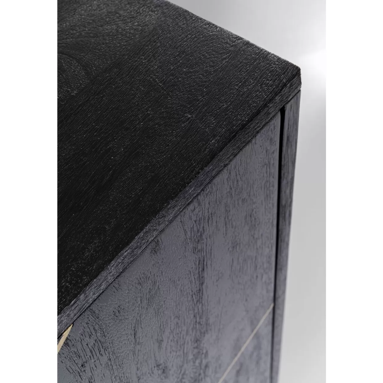Credenza moderna con dettagli dorati Turig 3 - Comò design KARE 145x82 cm, mobile contenitore elegante per soggiorno o ingresso