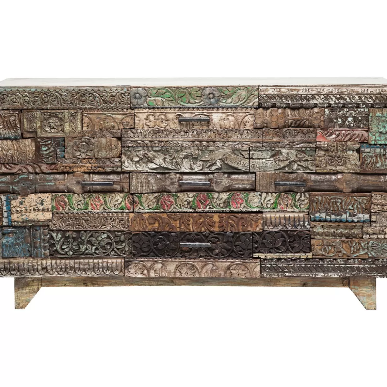 Artigianato Funzionale KARE - Credenze Shanti con Rivestimento a Puzzle Sorprendente per Soggiorni Contemporanei
