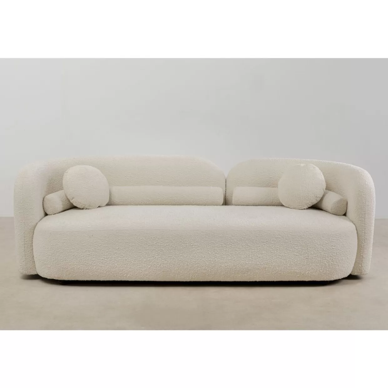 KARE Design Divano Elegante 3 Posti in Bouclé Kelly, 225 cm - Confortevole Sofà Moderno per Soggiorno con Design Esclusivo