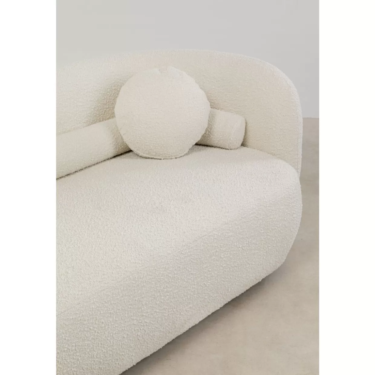 KARE Design Divano Elegante 3 Posti in Bouclé Kelly, 225 cm - Confortevole Sofà Moderno per Soggiorno con Design Esclusivo