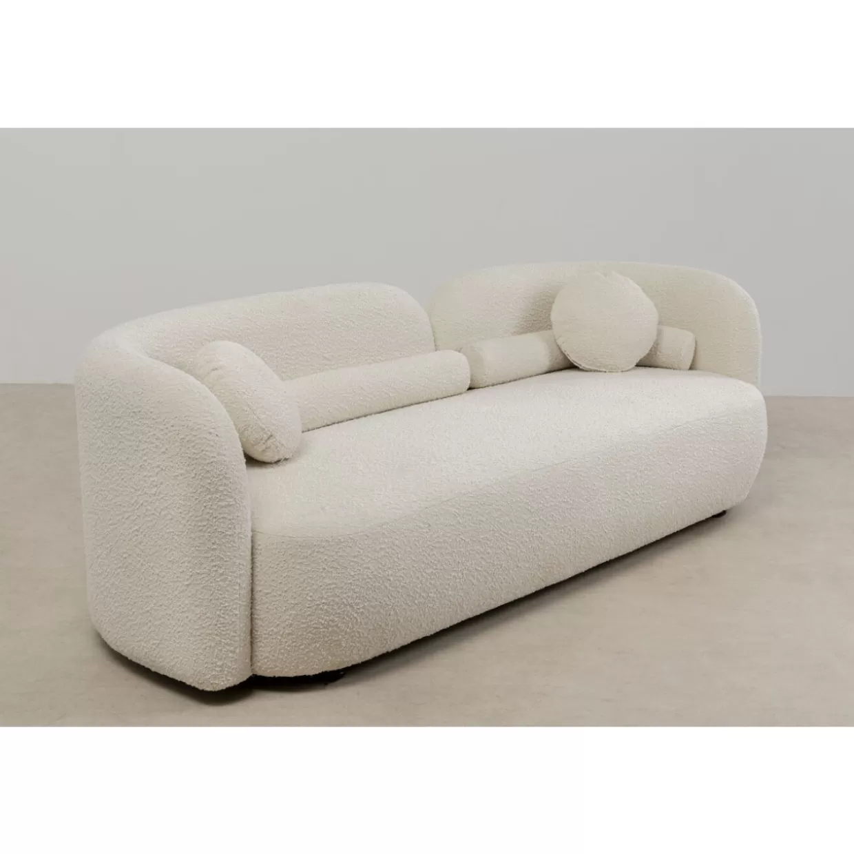 KARE Design Divano Elegante 3 Posti in Bouclé Kelly, 225 cm - Confortevole Sofà Moderno per Soggiorno con Design Esclusivo