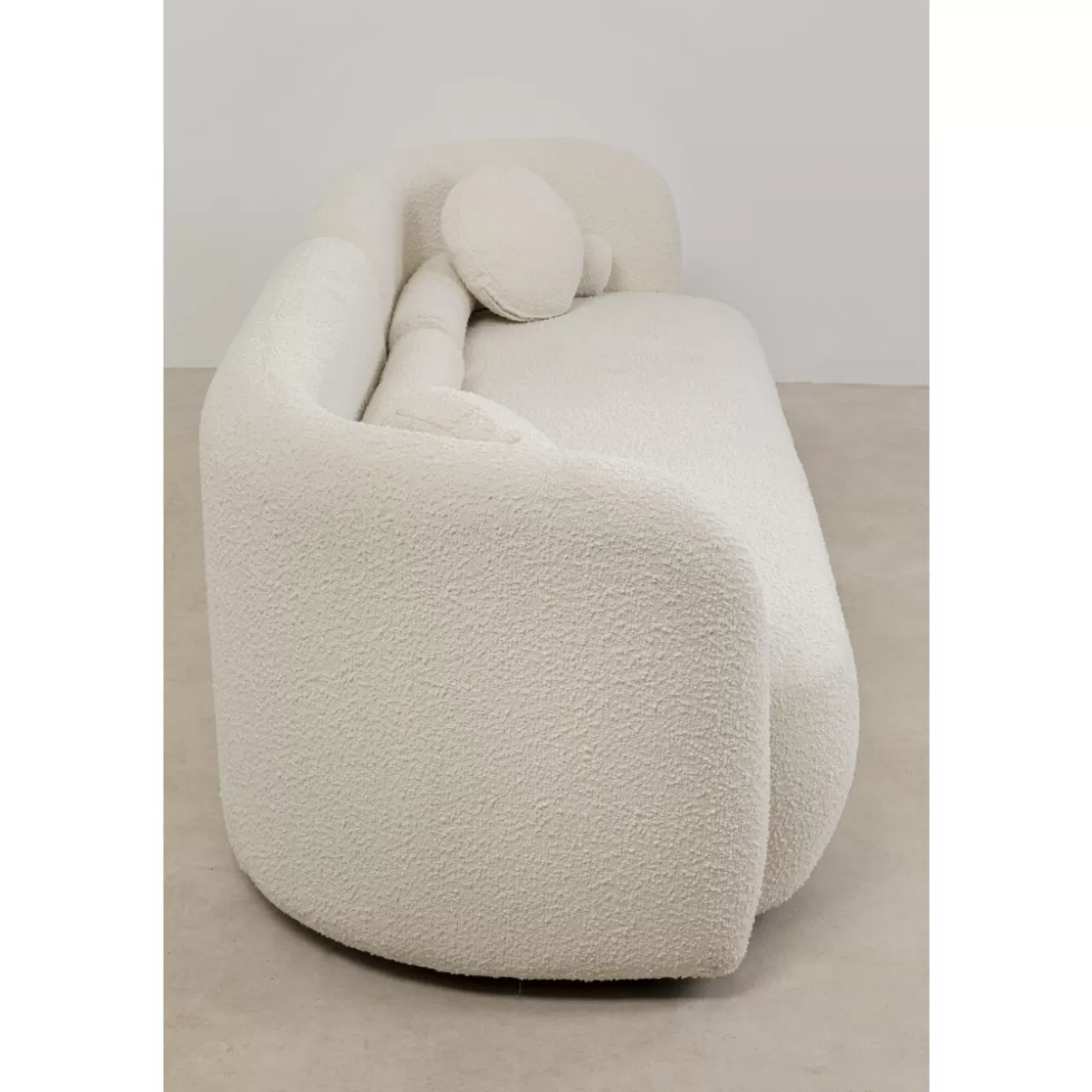 KARE Design Divano Elegante 3 Posti in Bouclé Kelly, 225 cm - Confortevole Sofà Moderno per Soggiorno con Design Esclusivo