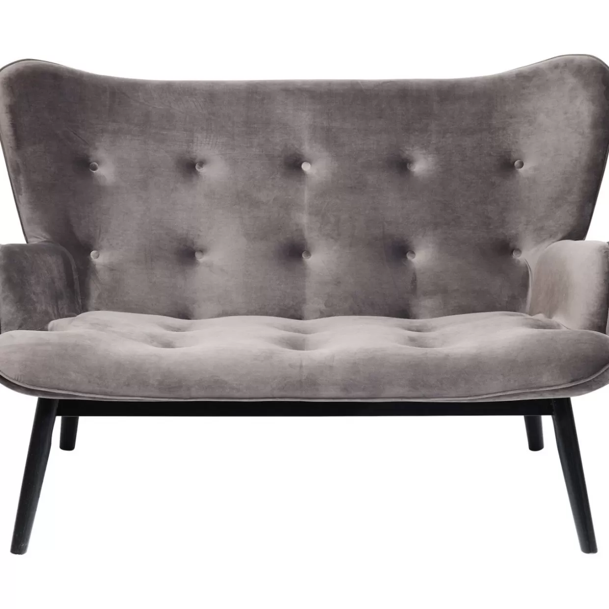 Divano Vicky due posti in velluto grigio - Nero elegante per il salotto by KARE Design