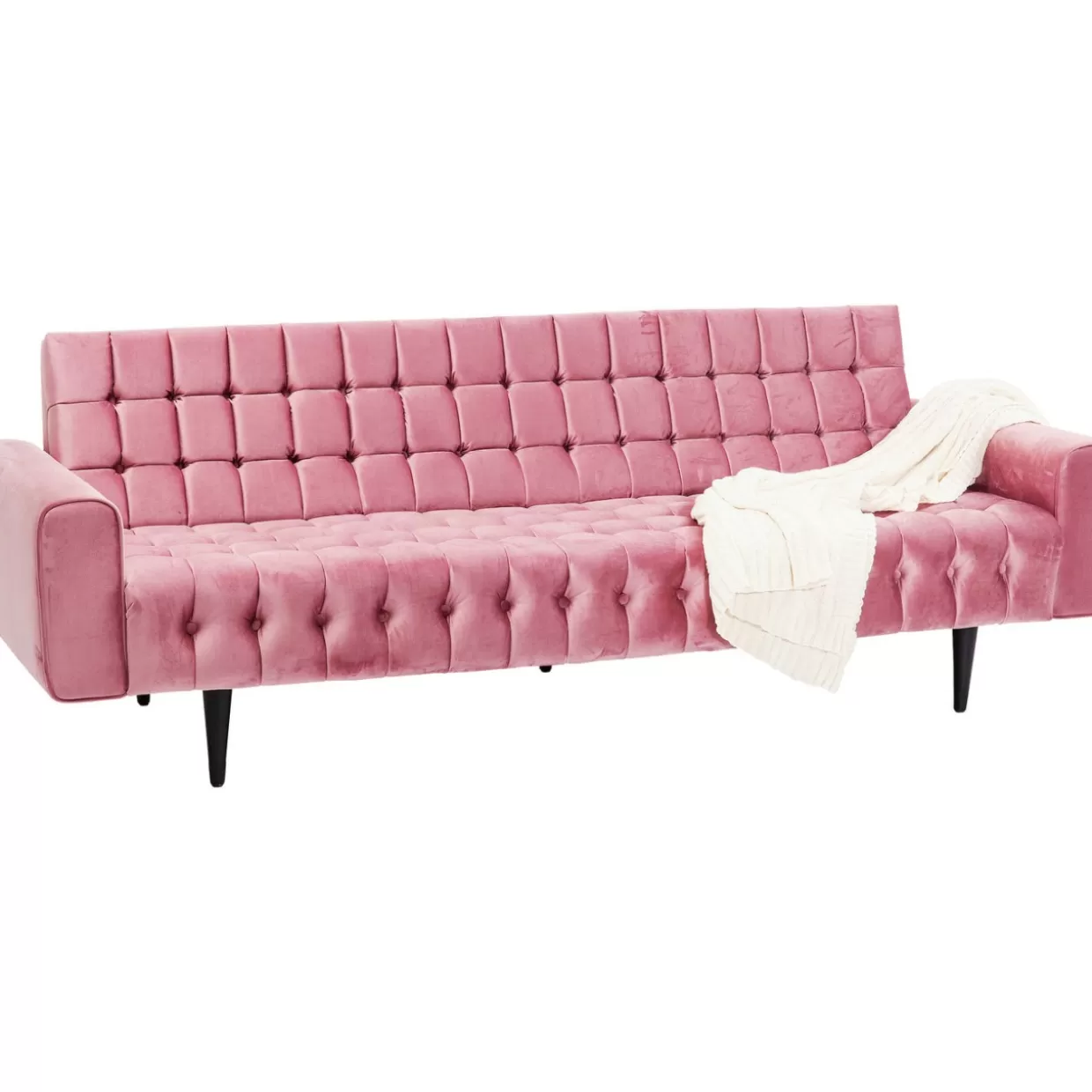 Divano 3 Posti Milchbar in Velluto Rosa - Salotto Elegante KARE Design con Rivestimento Morbido