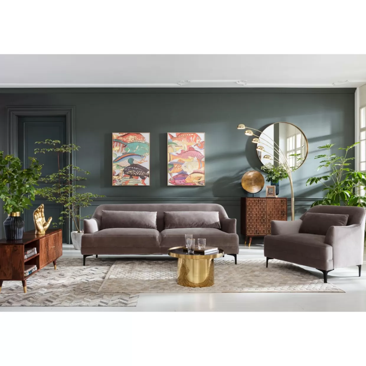 Divano Moderno Sofa Proud 3 Posti in Tessuto Grigio Antracite - KARE Design Collection | Confortevile e Design Esclusivo