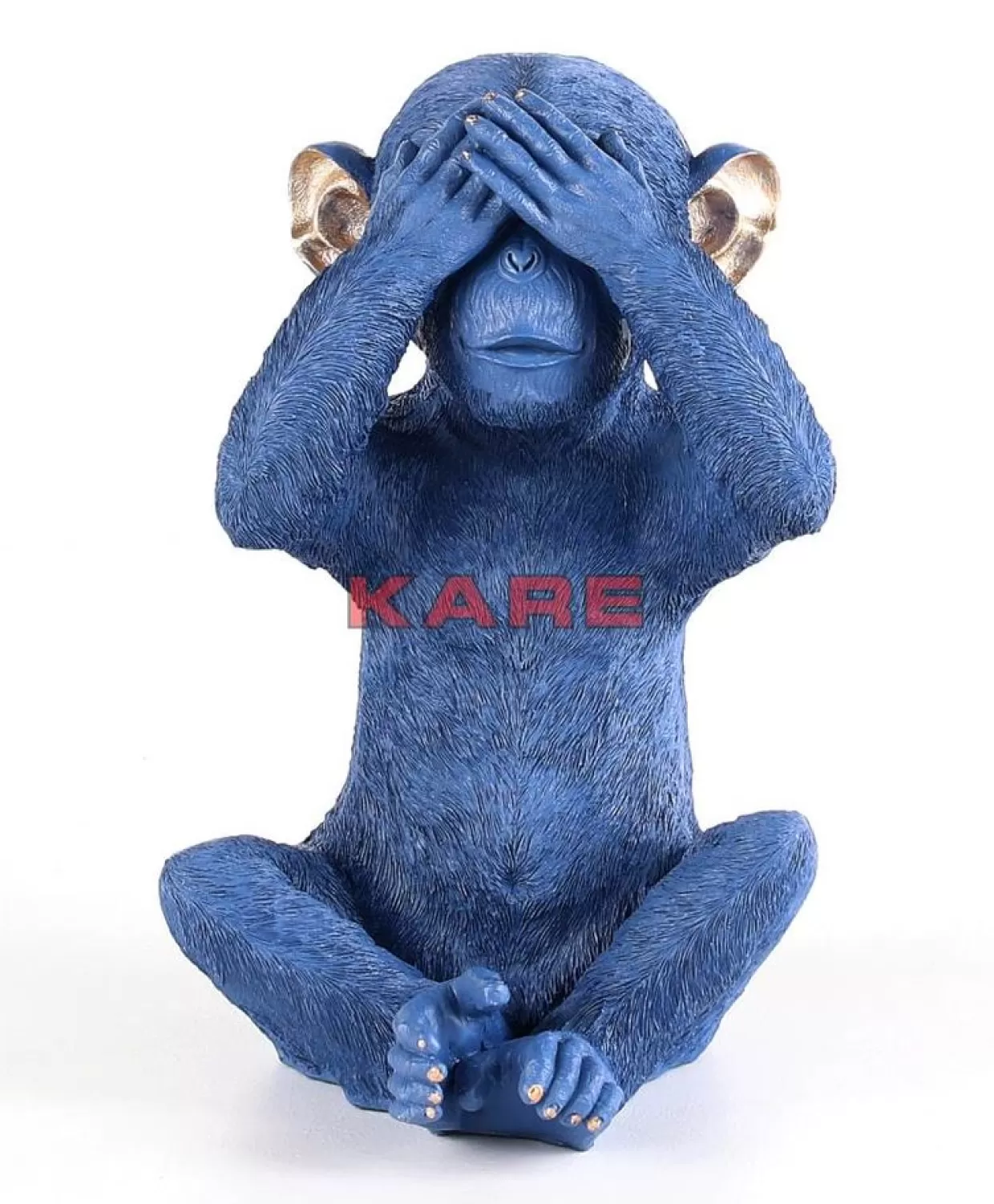 KARE Design - Salvadanaio Scimmia Mizaru in Design Moderno, Colore Blu - Idea Regalo Originale per Decorazioni Casa