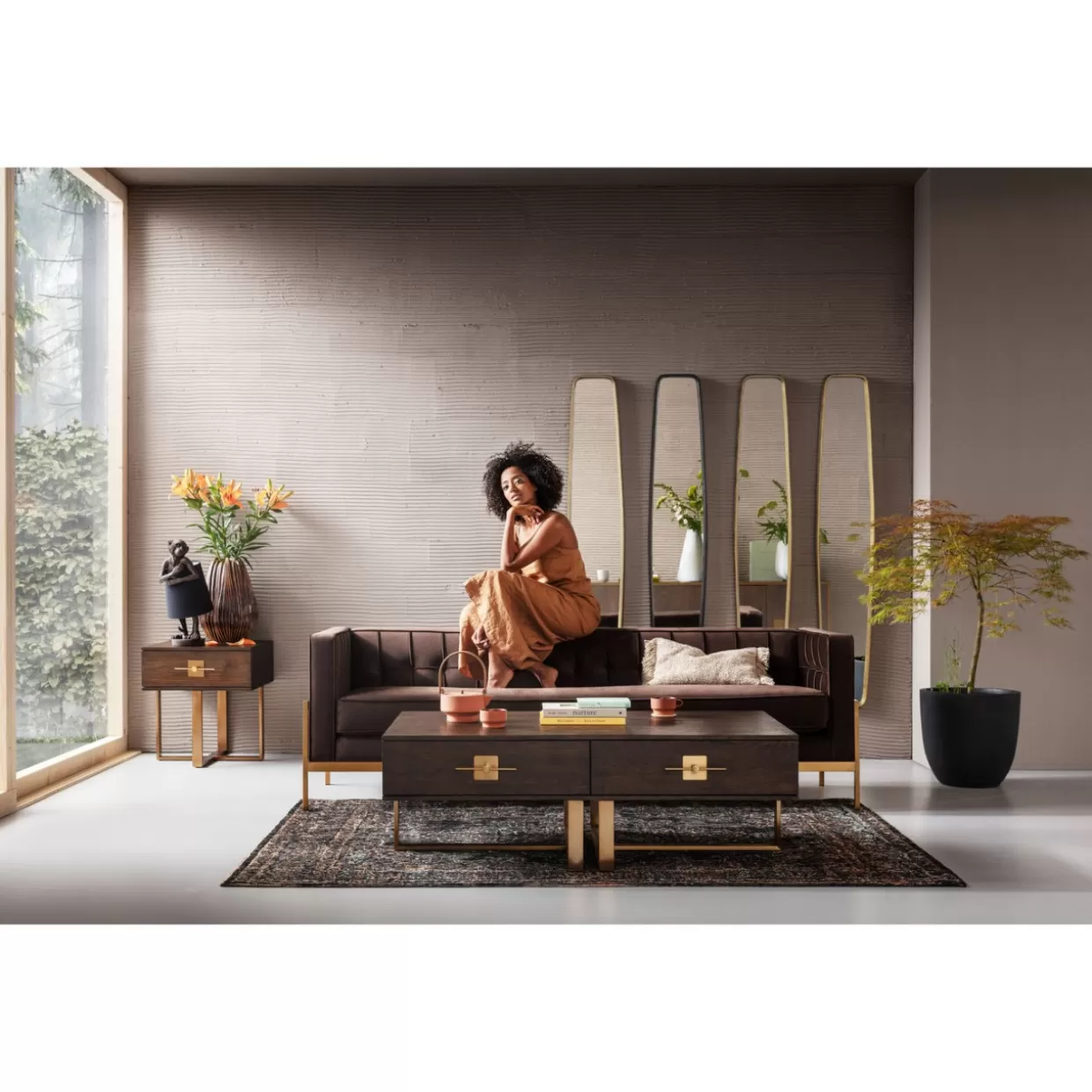 KARE Design Specchio Clip Nero con Cornice Moderna - Specchio Decorativo 32x177 cm per Interni