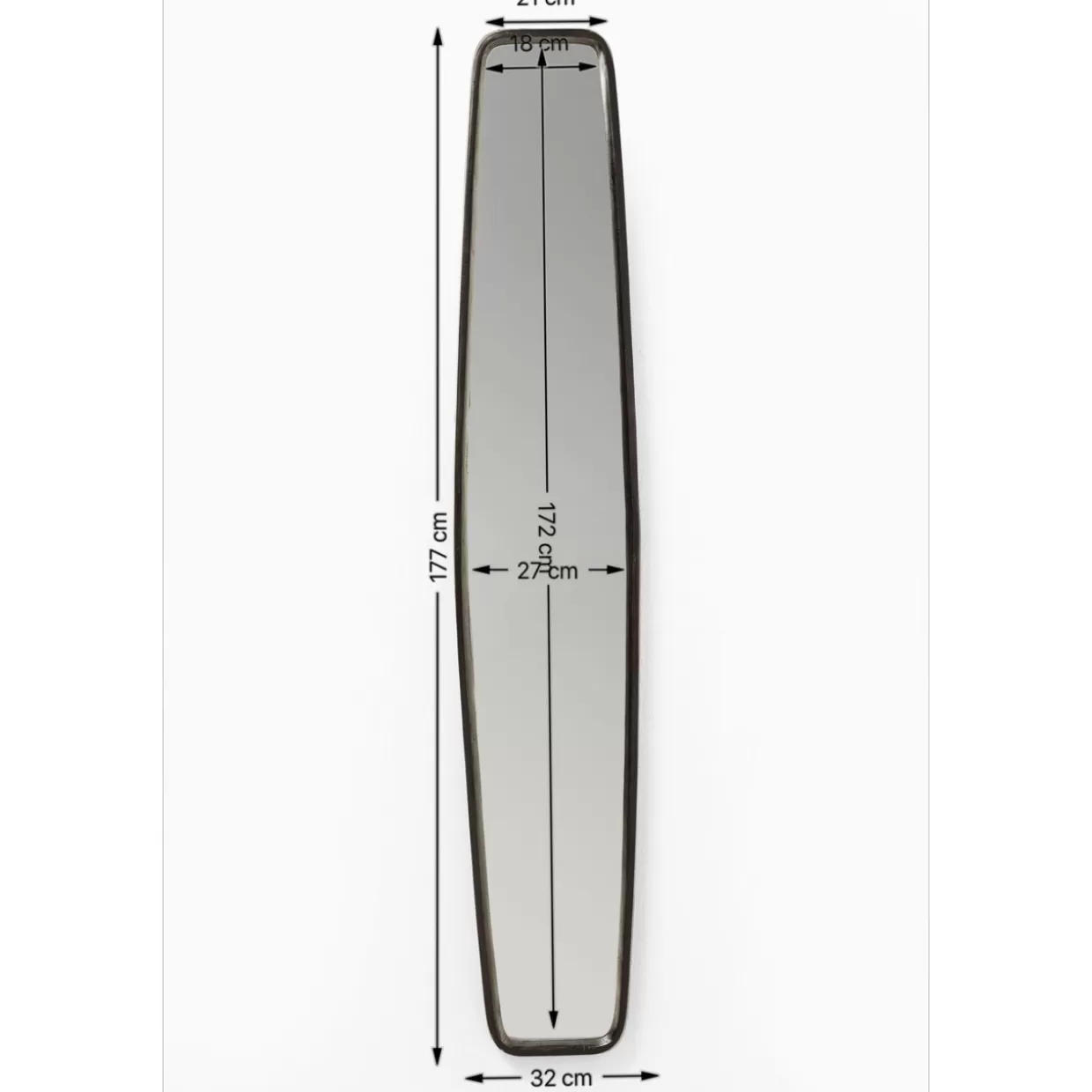 Specchio Decorativo con Clip in Ottone KARE - Cornice Moderna 32x177 cm per Arredamento Stiloso