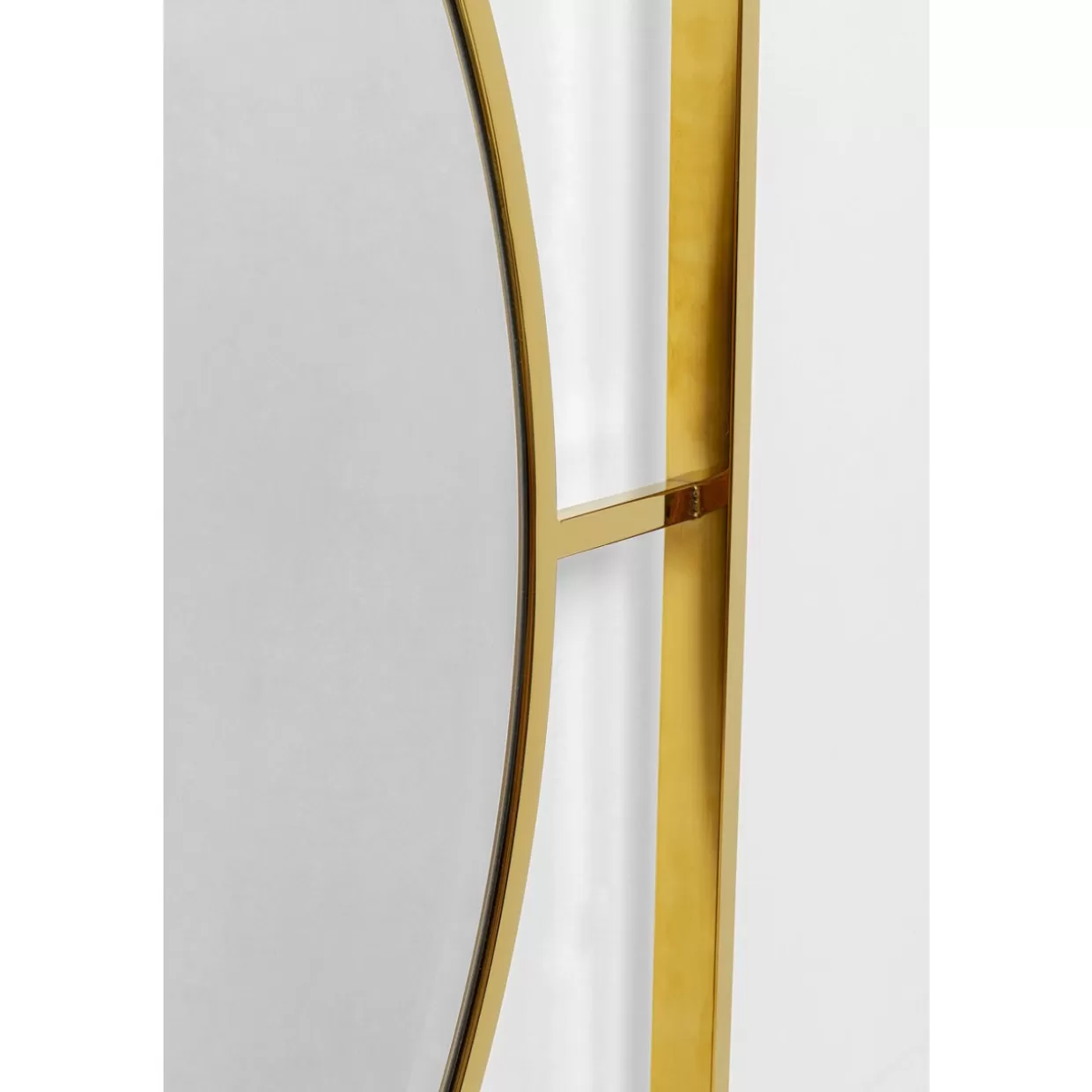 KARE Specchio Decorativo con Cornice Stanford Dorata - Diametro 90 cm per Interni Moderni