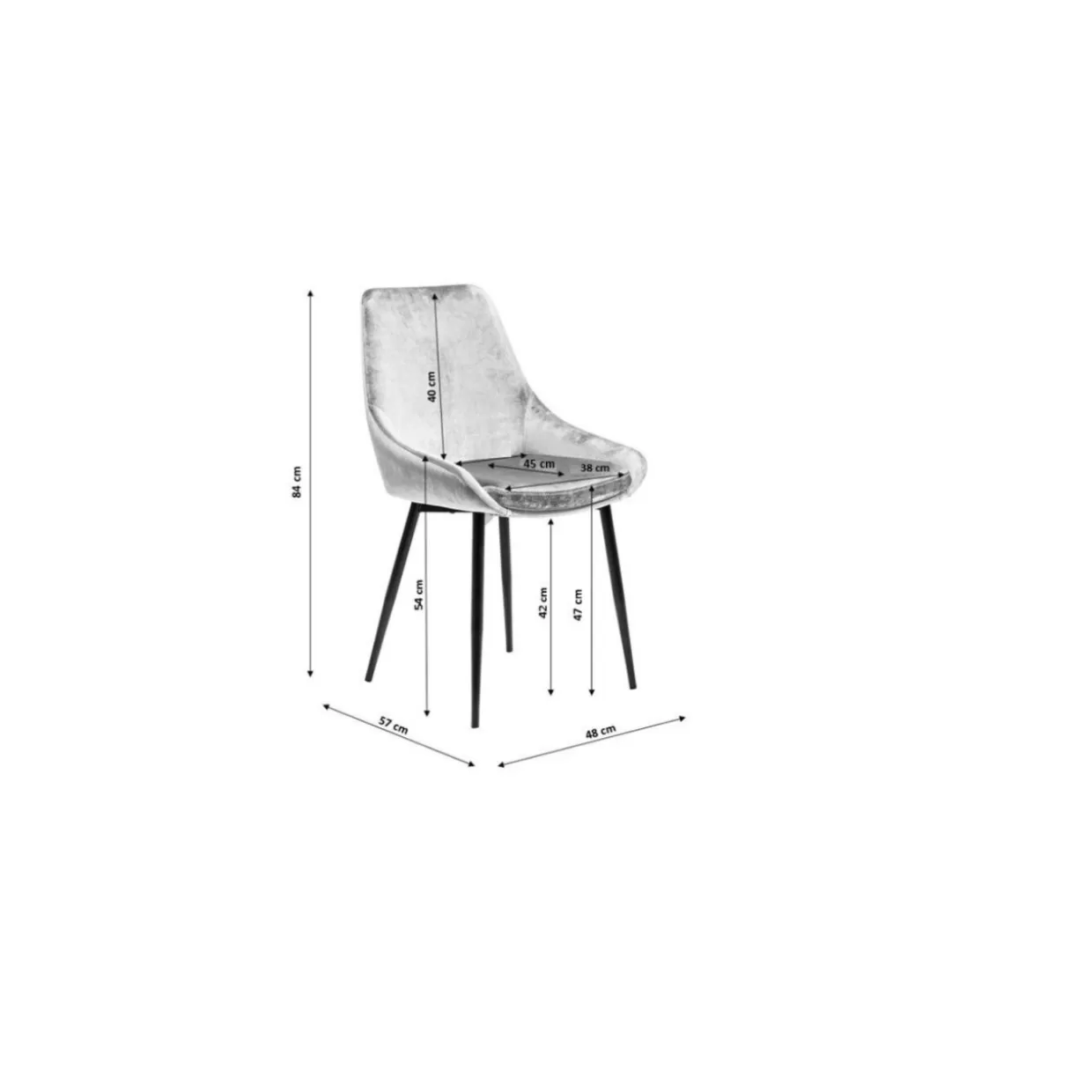 KARE Design - Sedia East Side in Tessuto Grigio Antracite con Struttura Moderna