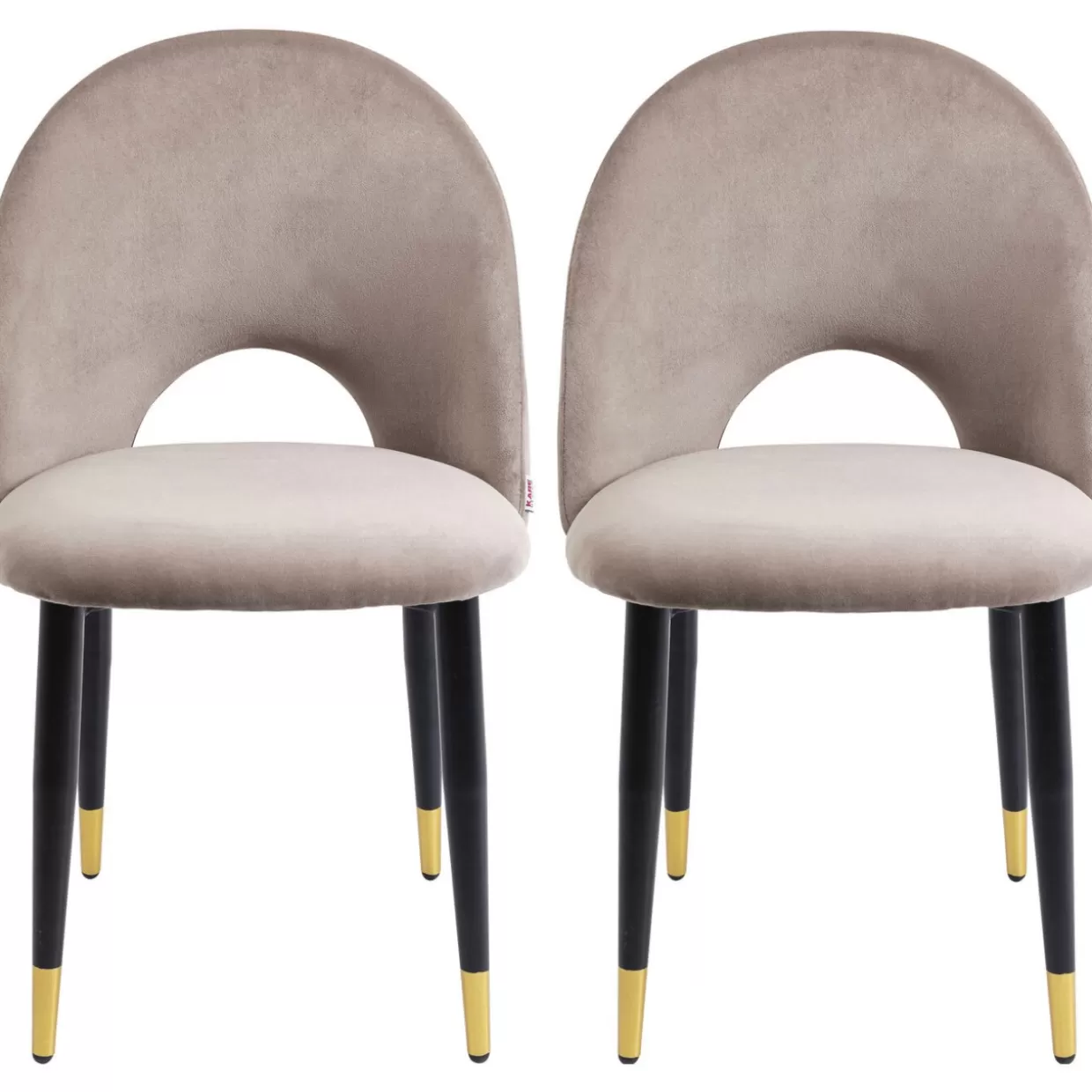KARE Design Coppia Sedie Eleganti | Modello Iris in Velluto Grigio Taupe