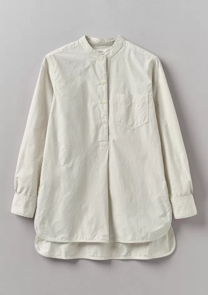 Camicia Donna con Righe Taro in Cotone Organico - Popeline Leggero e Confortevole, Top Casual con Stile Naturale