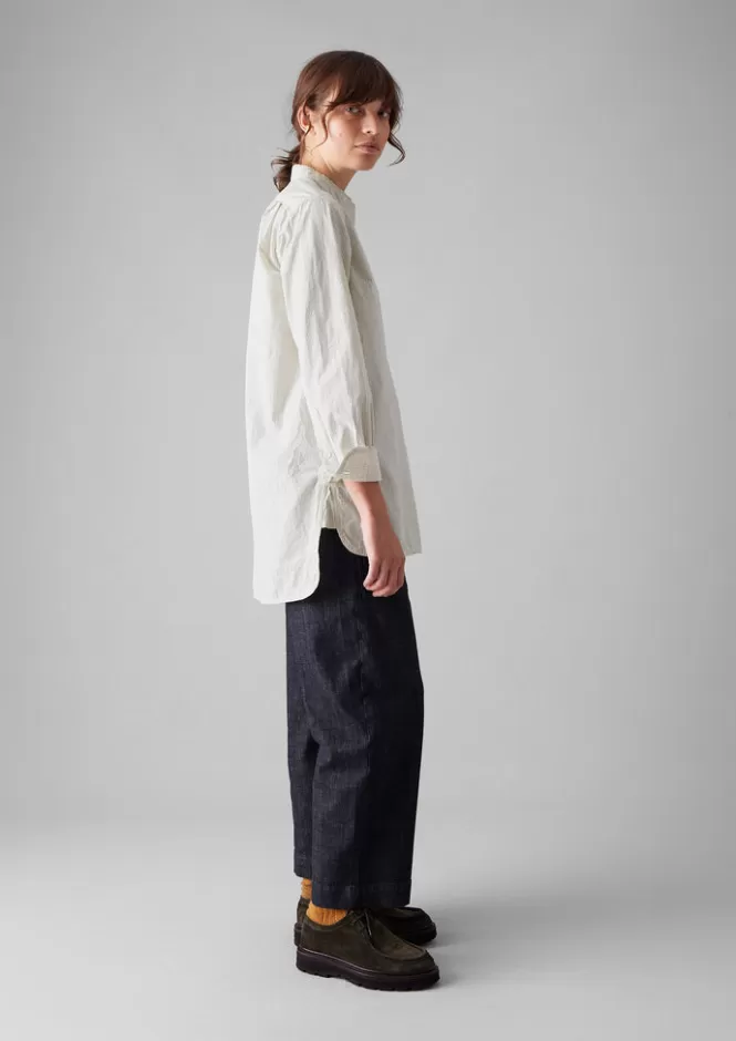 Camicia Donna con Righe Taro in Cotone Organico - Popeline Leggero e Confortevole, Top Casual con Stile Naturale