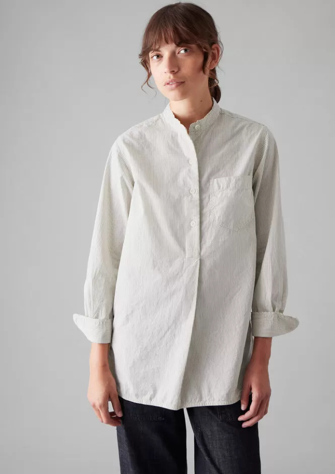 Camicia Donna con Righe Taro in Cotone Organico - Popeline Leggero e Confortevole, Top Casual con Stile Naturale