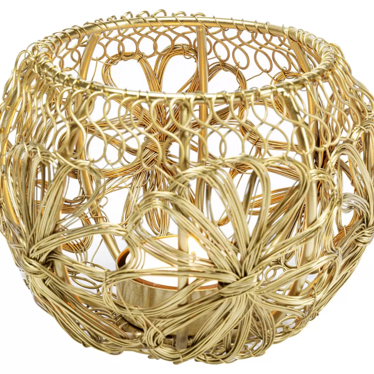 Portacandele decorativo Hayat in ottone lucidato - Accessorio per casa stile etnico, diam. 12 cm | Design esclusivo KARE