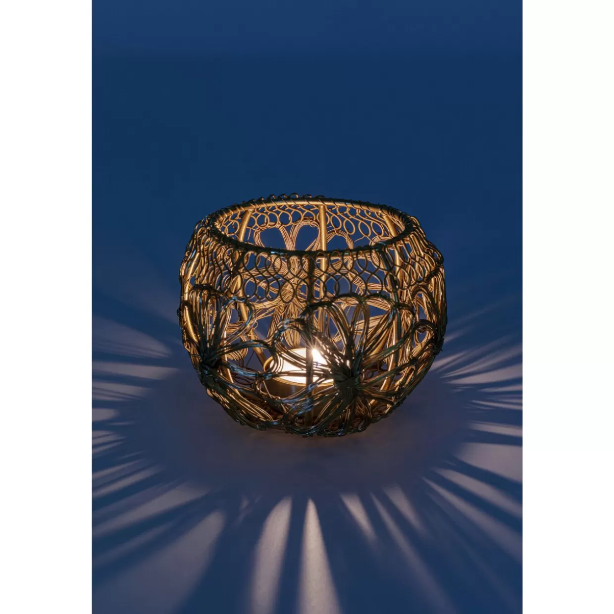 Portacandele decorativo Hayat in ottone lucidato - Accessorio per casa stile etnico, diam. 12 cm | Design esclusivo KARE